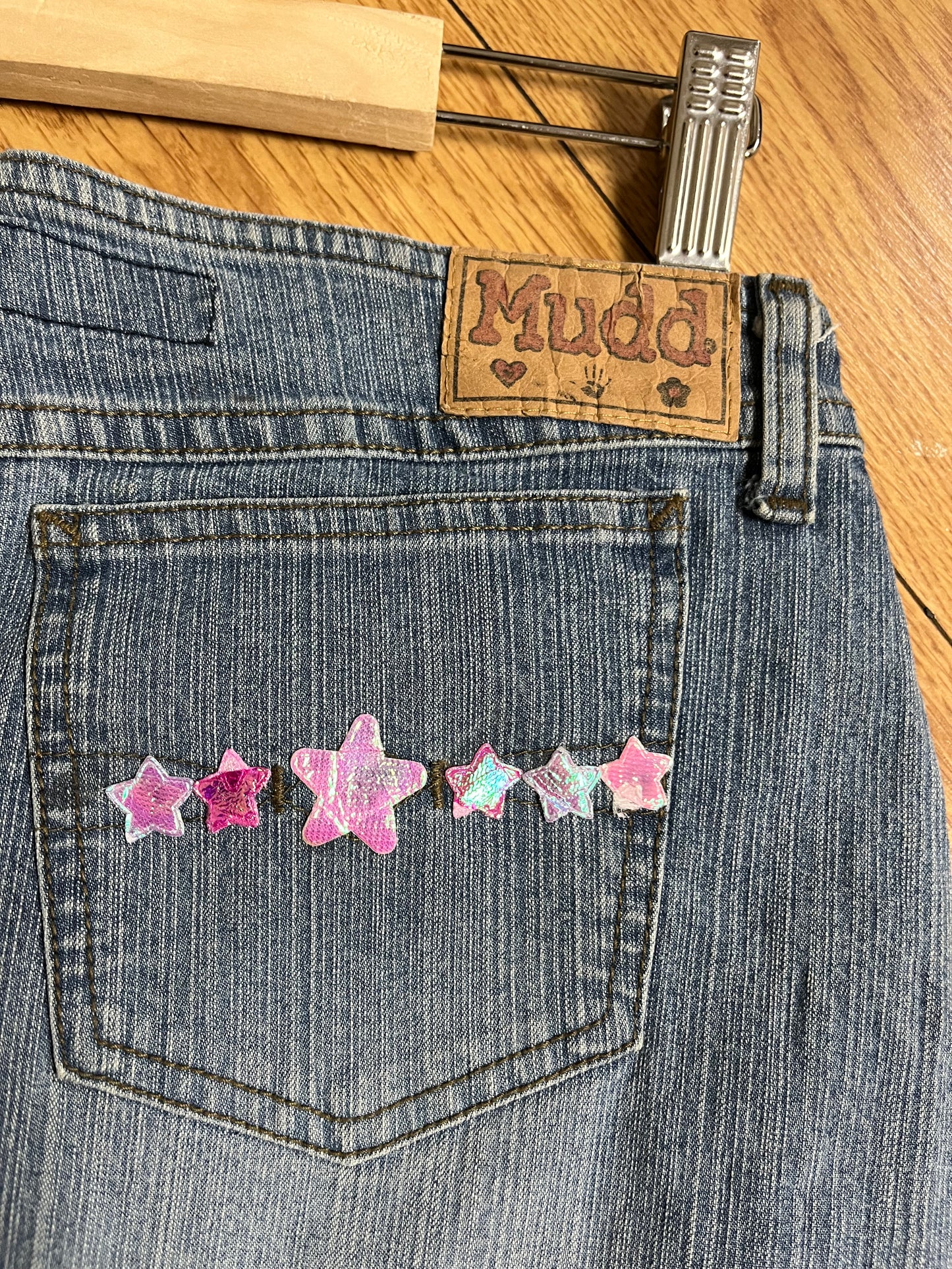 Stars Denim Mini Skirt UK 10-12