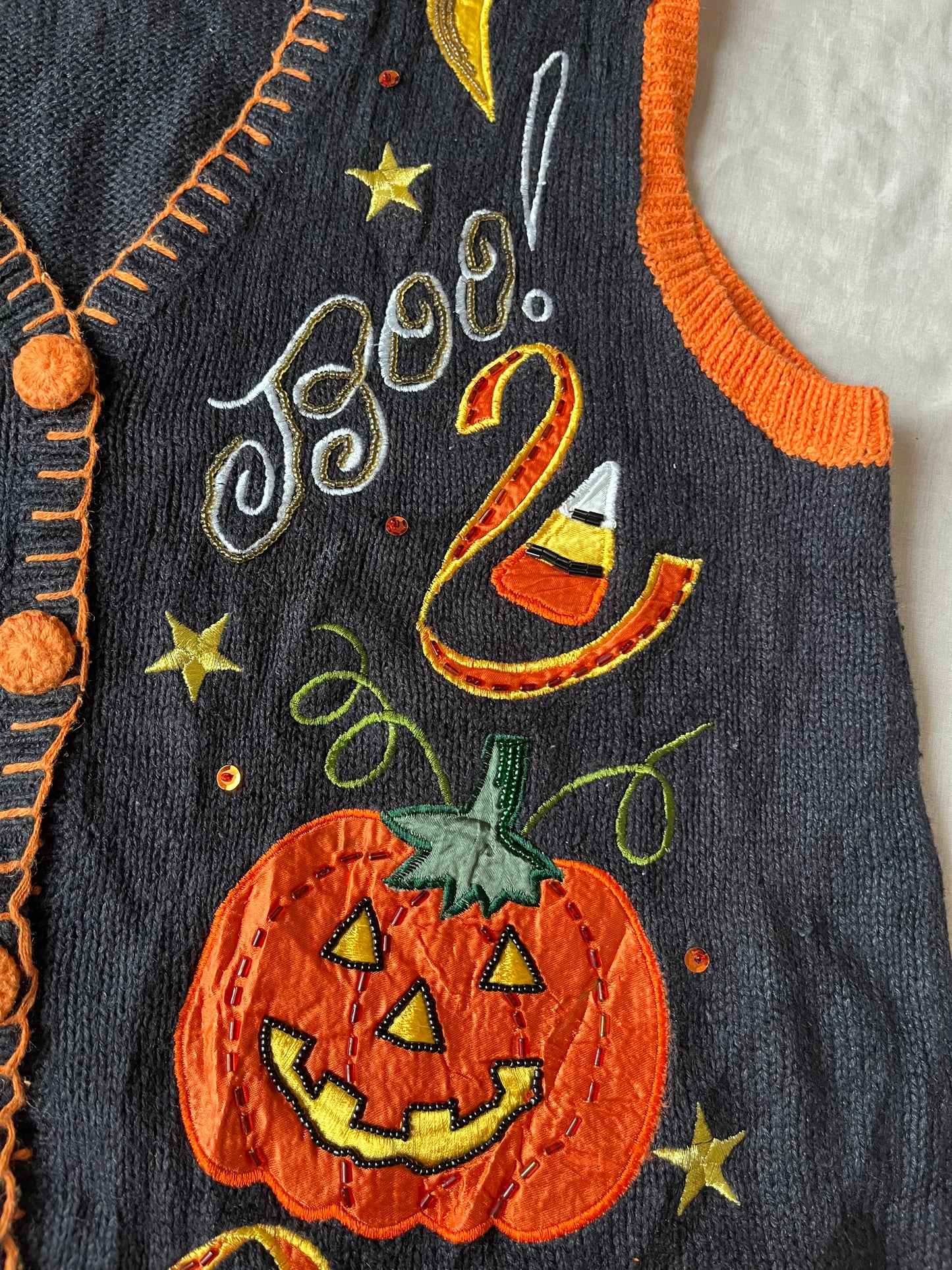 Hocus Pocus 1990s Halloween Sweater Vest M