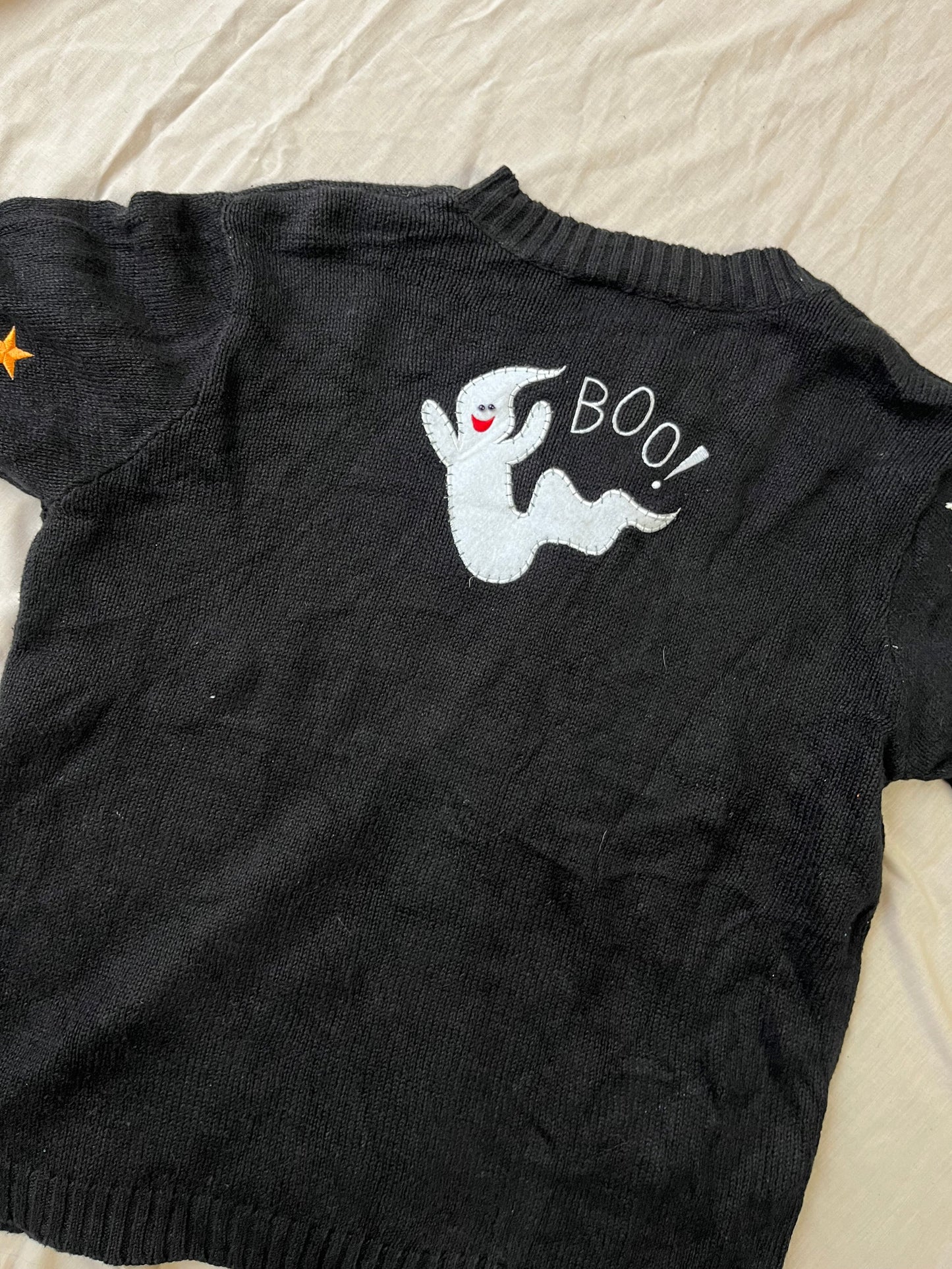 Boo To You! 1990s Halloween Cardigan L
