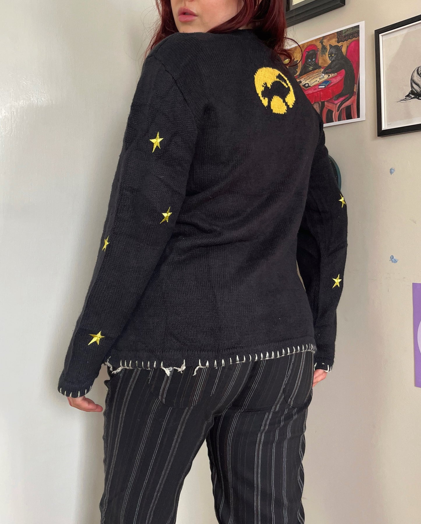 Haunted House 1990s Halloween Cardigan S/M