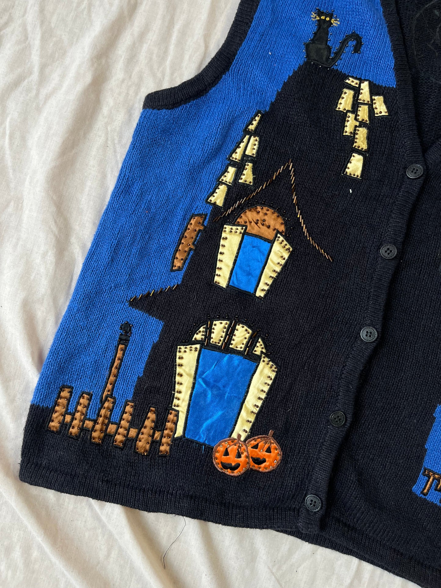 Haunted Mansion 1990s Halloween Sweater Vest L/XL