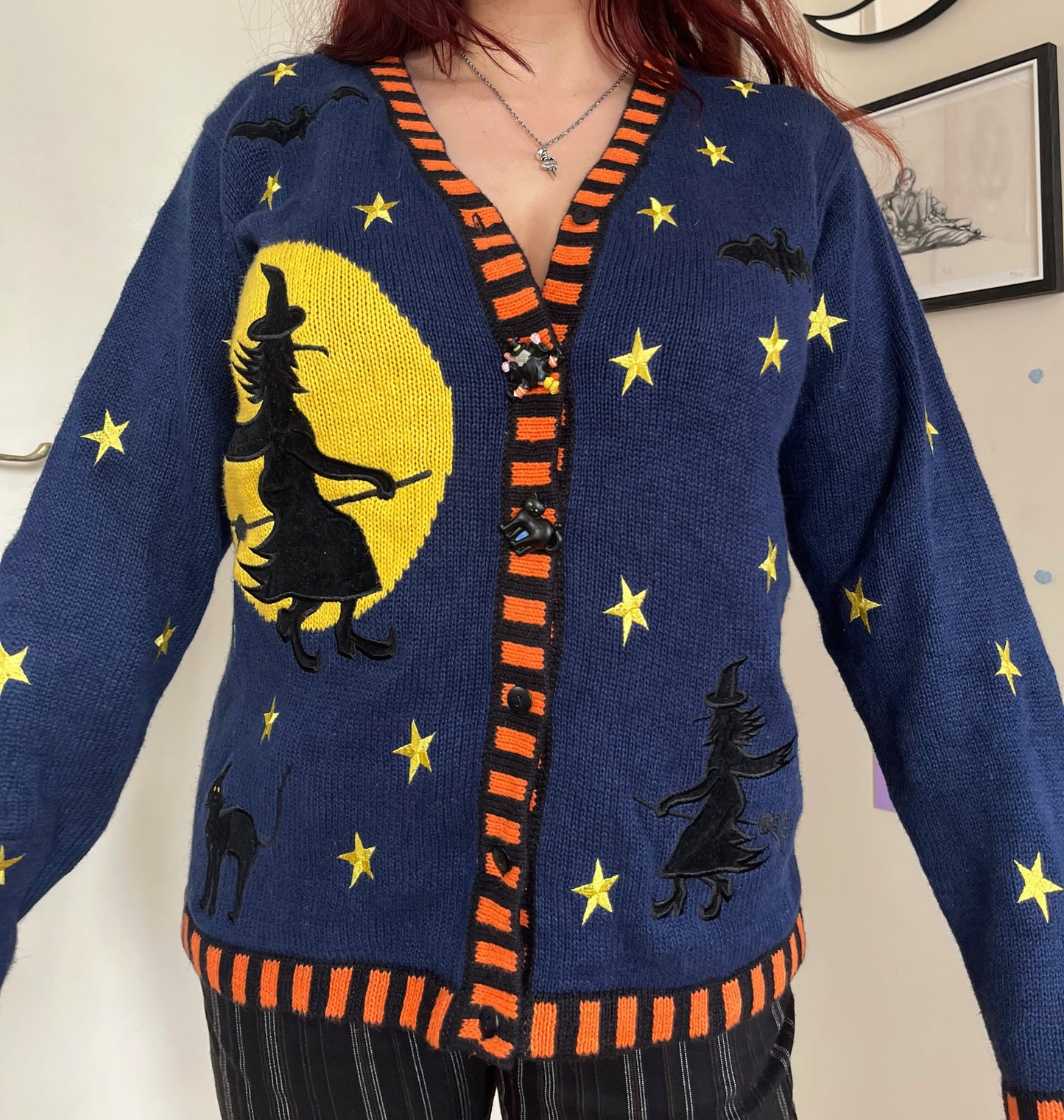 Hocus Pocus 1990s Halloween Cardigan M/L