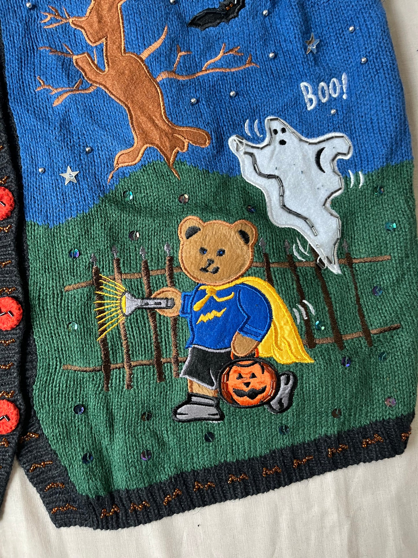 All Hallows 1990s Halloween Sweater Vest XL