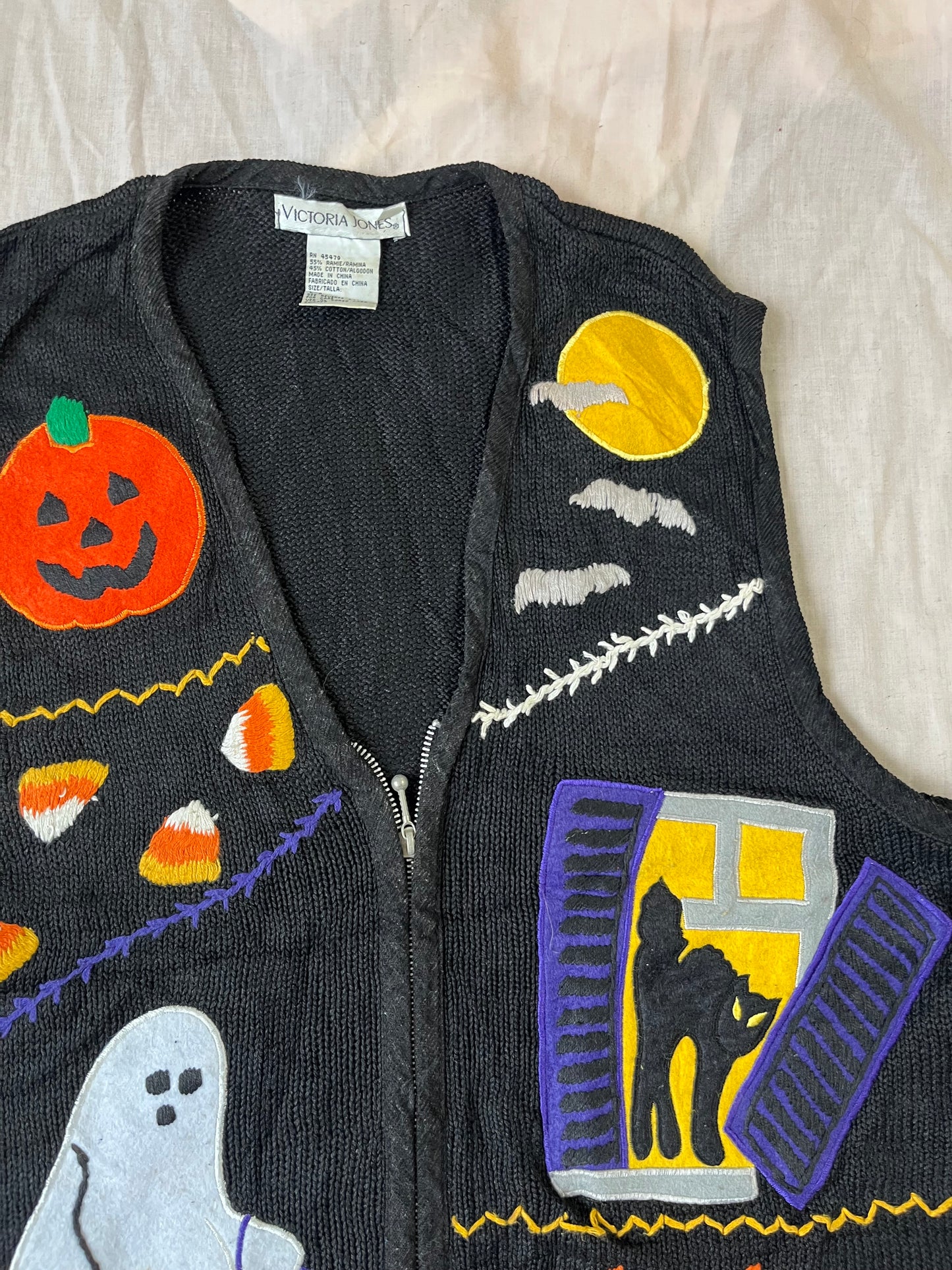 Seance 1990s Halloween Sweater Vest L