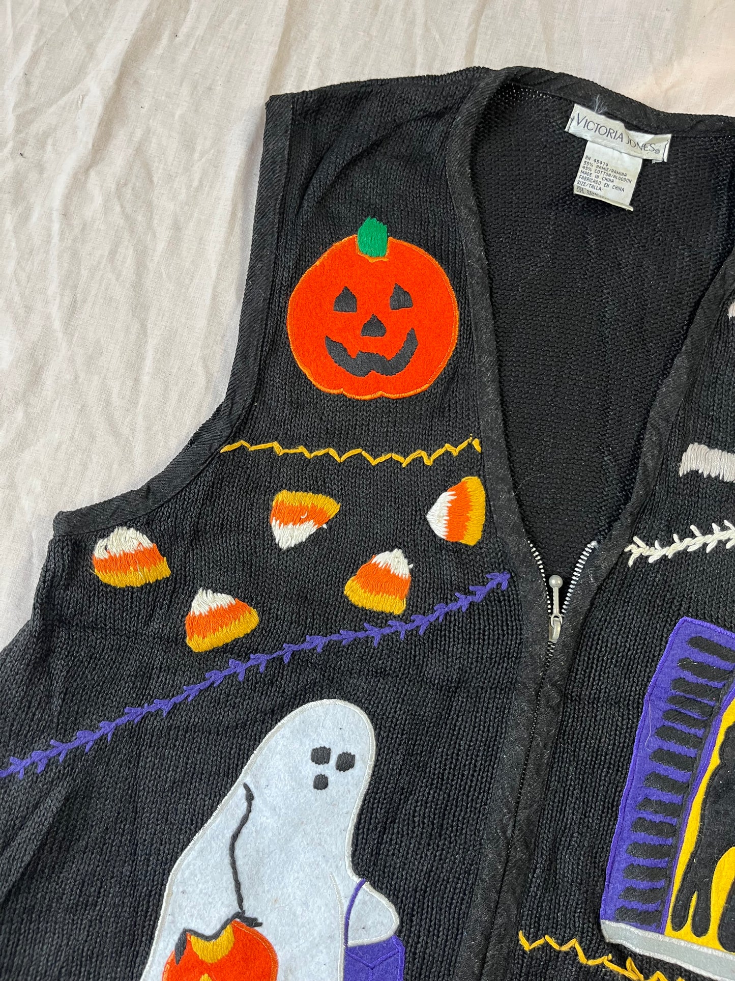 Seance 1990s Halloween Sweater Vest L