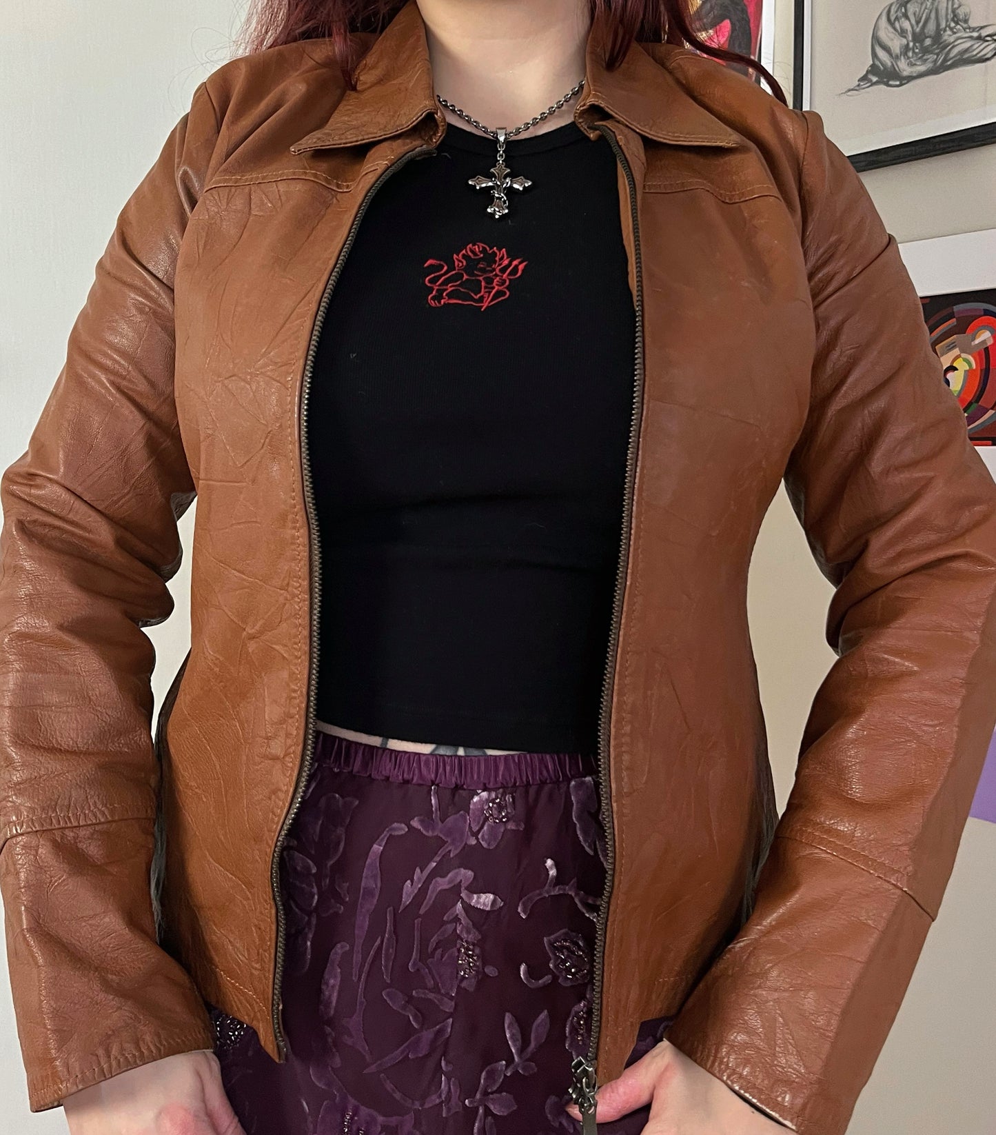 Camille Leather Jacket UK 8