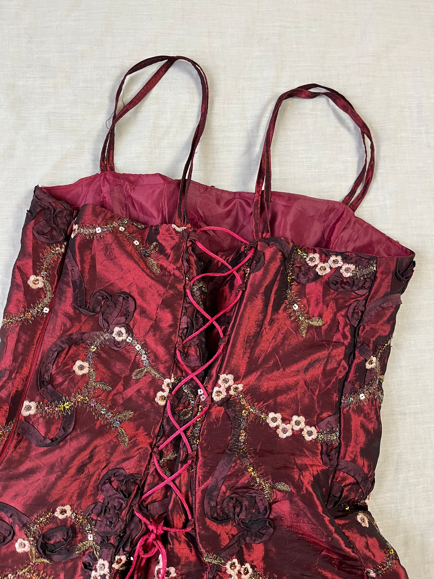 Red Floral Dress UK 8-10