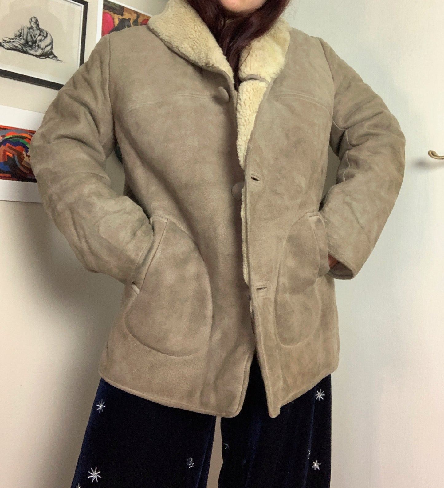 Leon 90s Shearling Coat UK 16-18/L