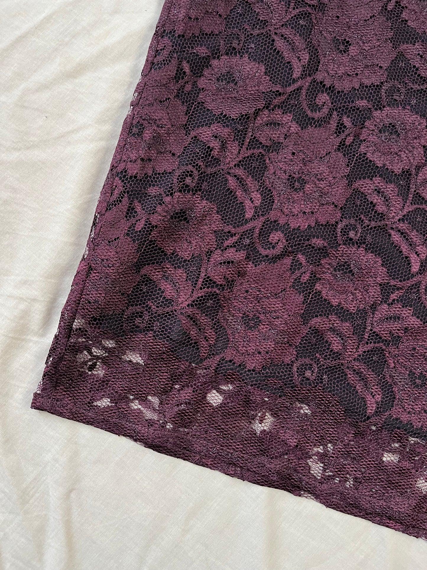Purple Lace Skirt UK 10/12