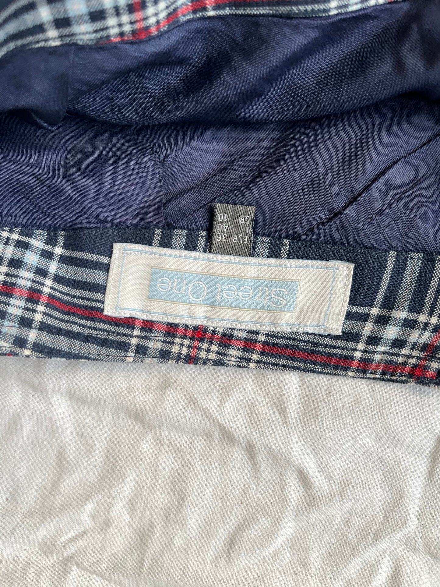 Blue Tartan Mini Skirt UK 12