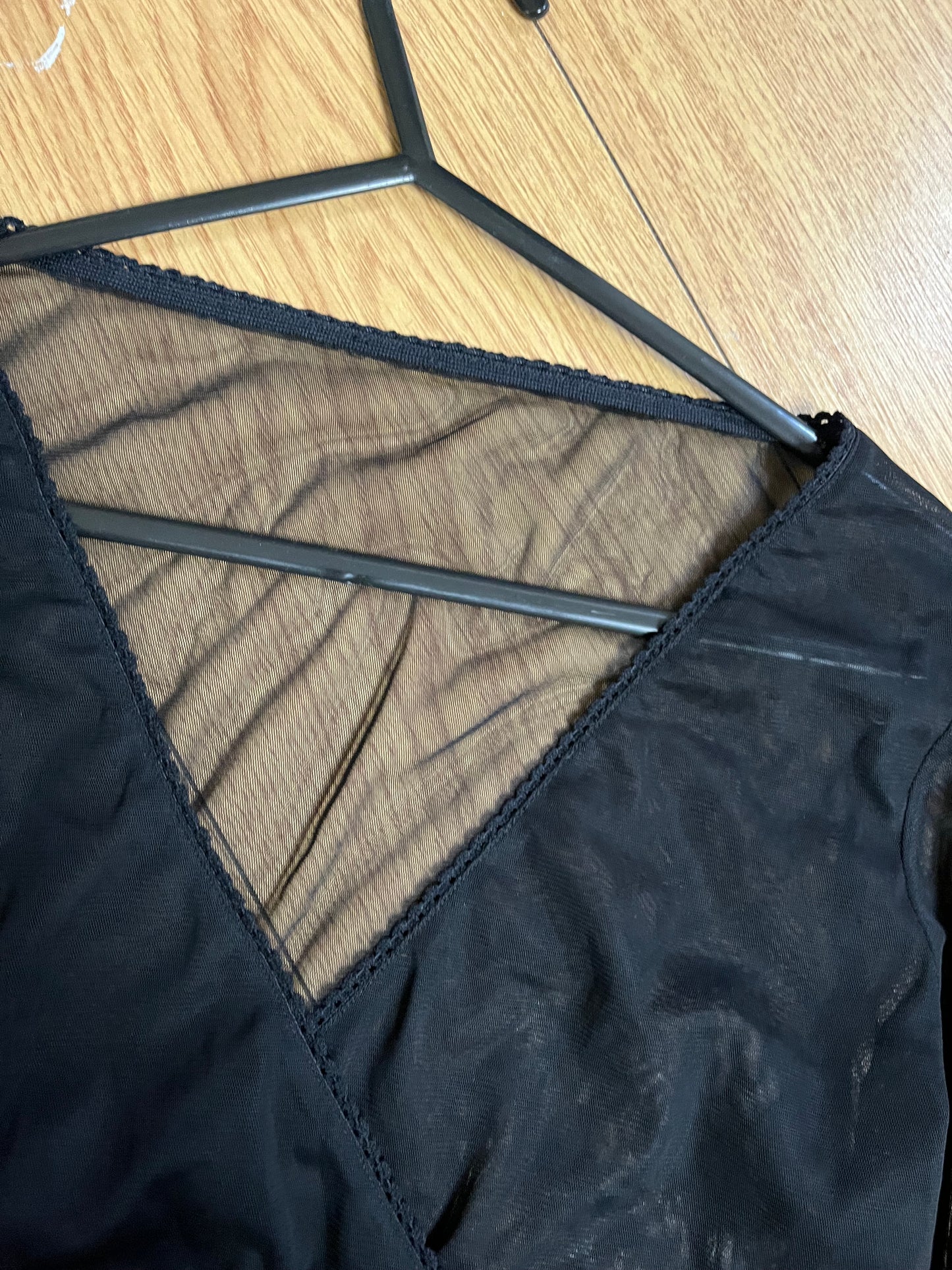 Black Mesh Top UK 10