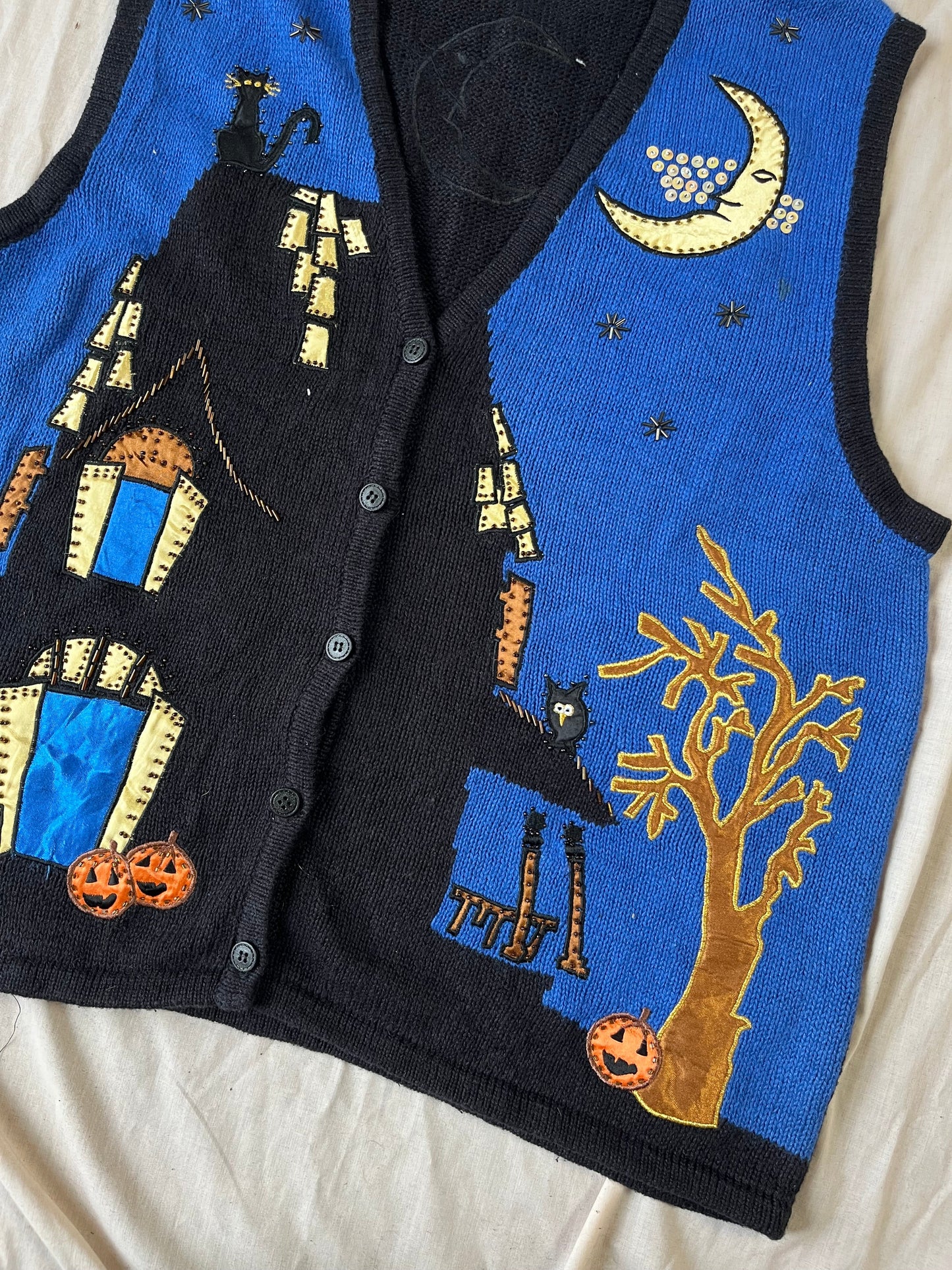 Haunted Mansion 1990s Halloween Sweater Vest L/XL