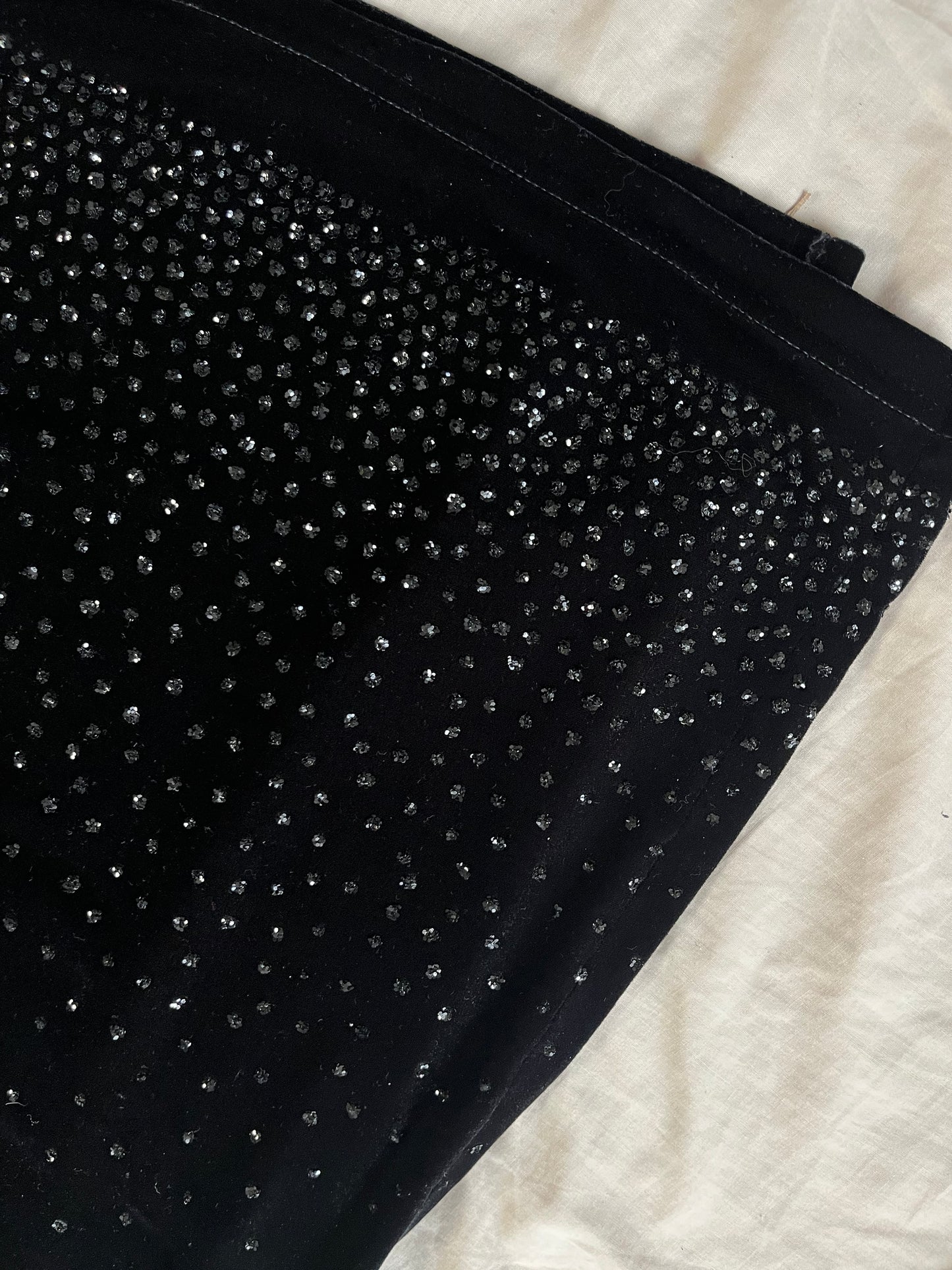 Glittery Black Velvet Dress UK 10-12