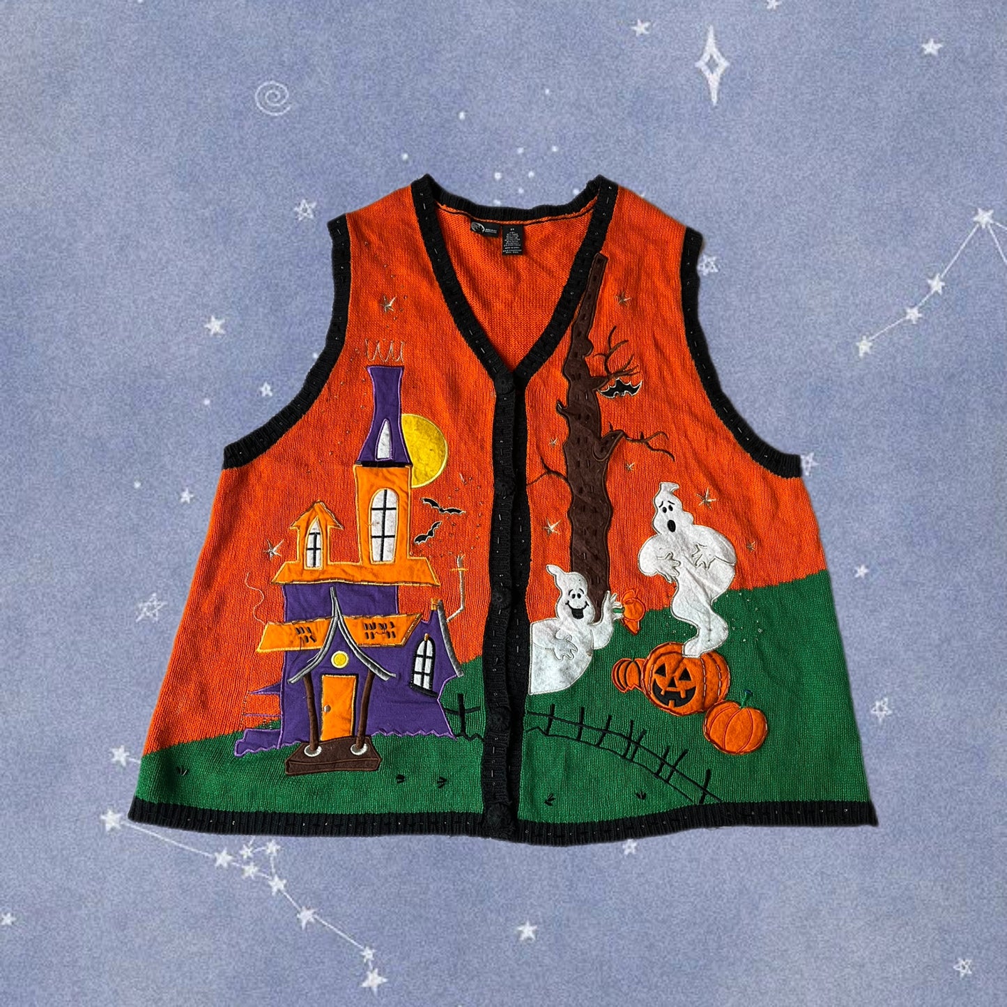Sleepy Hollow 1990s Halloween Sweater Vest 2X