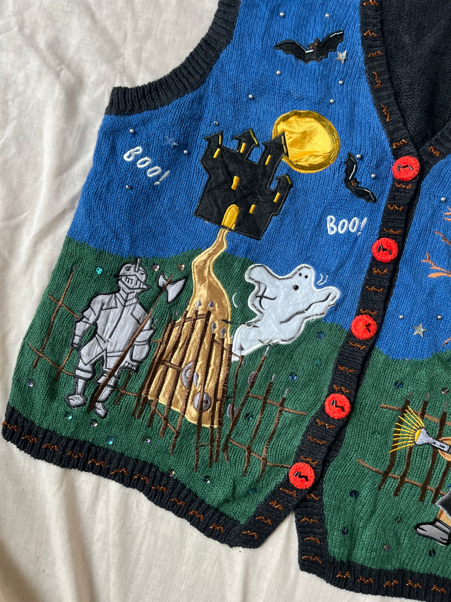 All Hallows 1990s Halloween Sweater Vest S/M