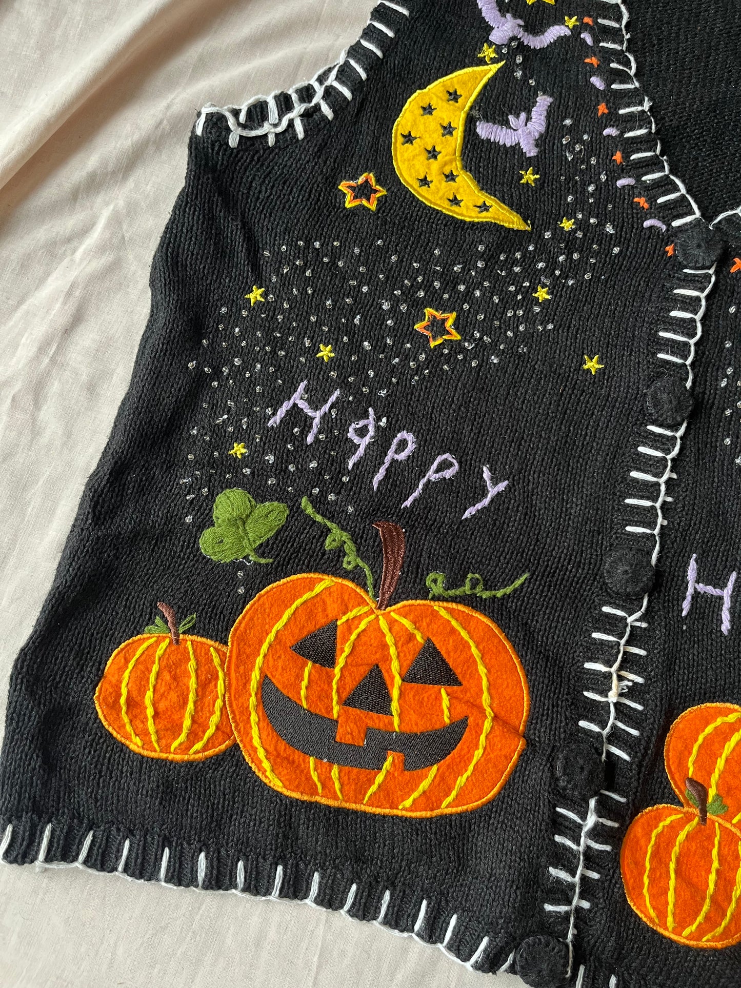 Spellbound 1990s Halloween Sweater Vest L