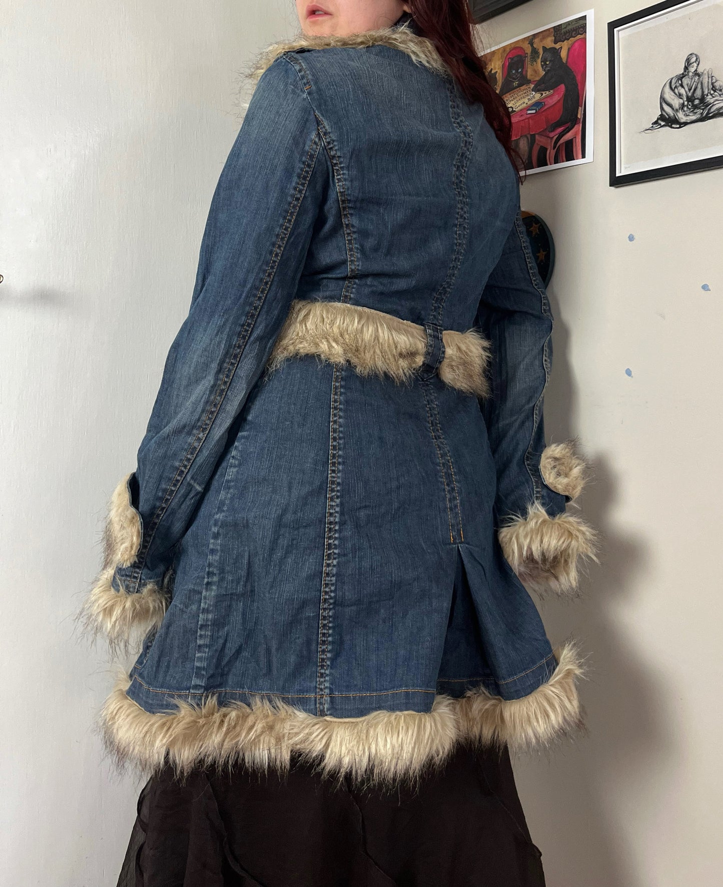 Sally Denim Afghan Coat UK 14