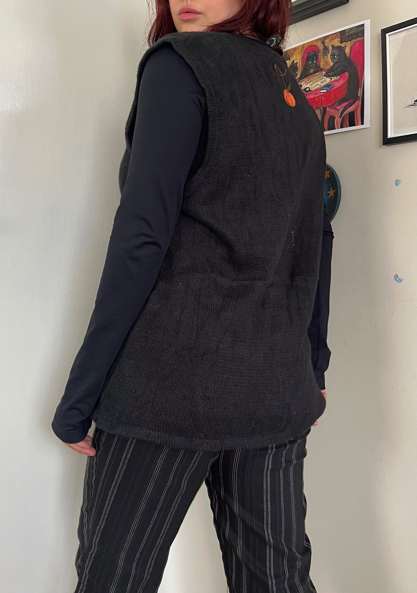 Pumpkin Spice 1990s Halloween Sweater Vest M/L