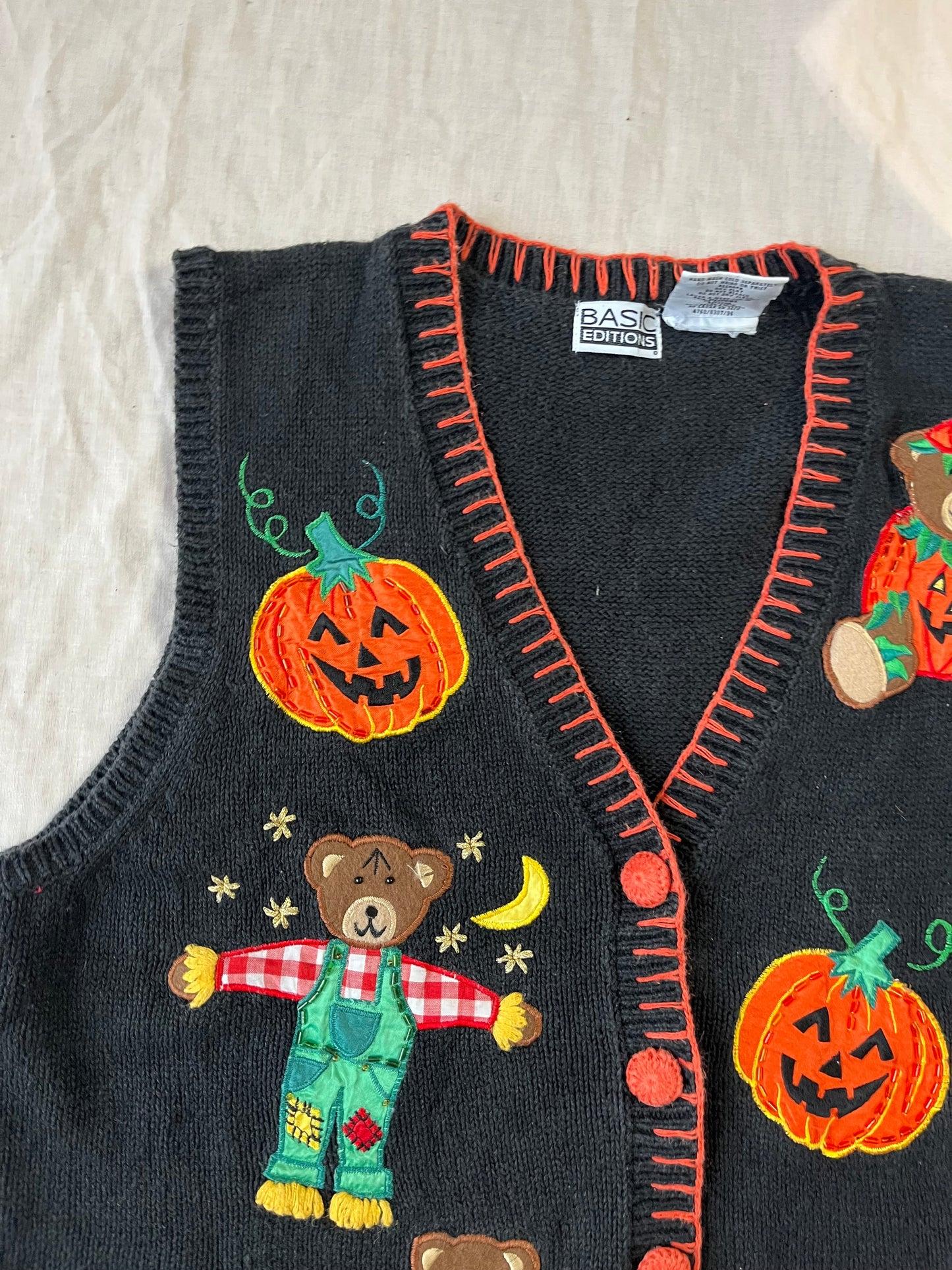 Spellbound 1990s Halloween Sweater Vest M