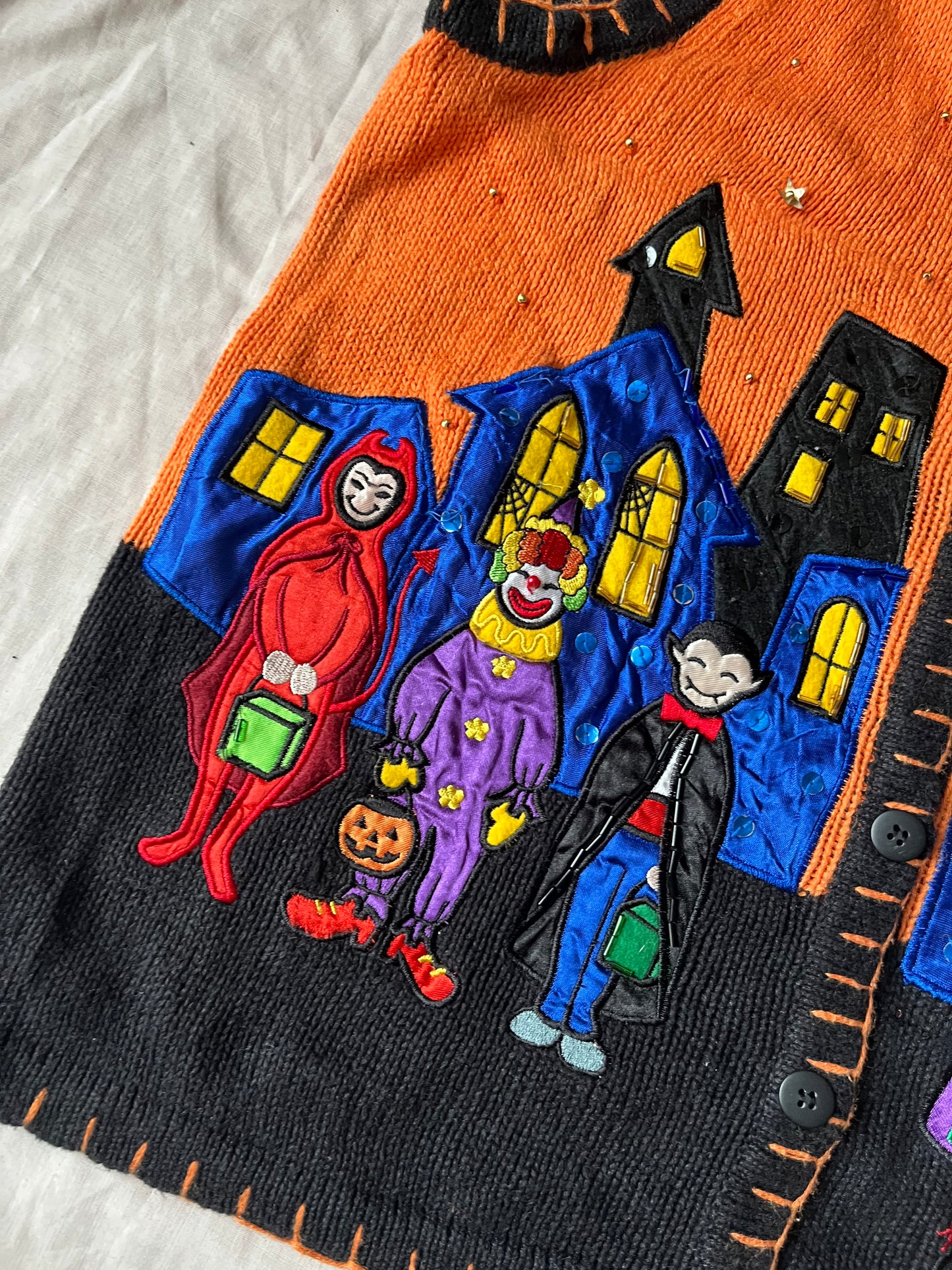 Halloween Town 1990s Halloween Sweater Vest M