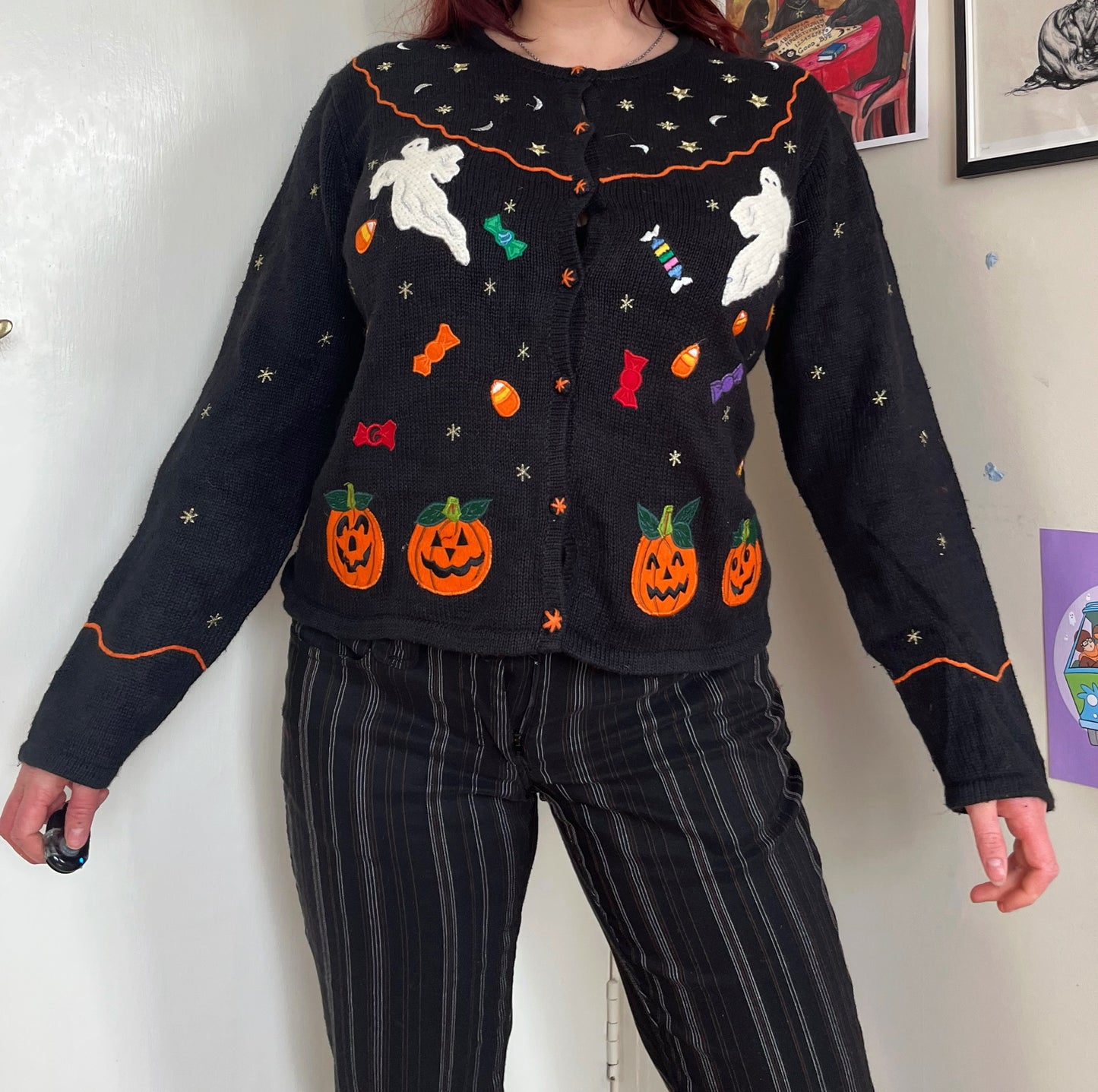 Phantom 1990s Halloween Cardigan M