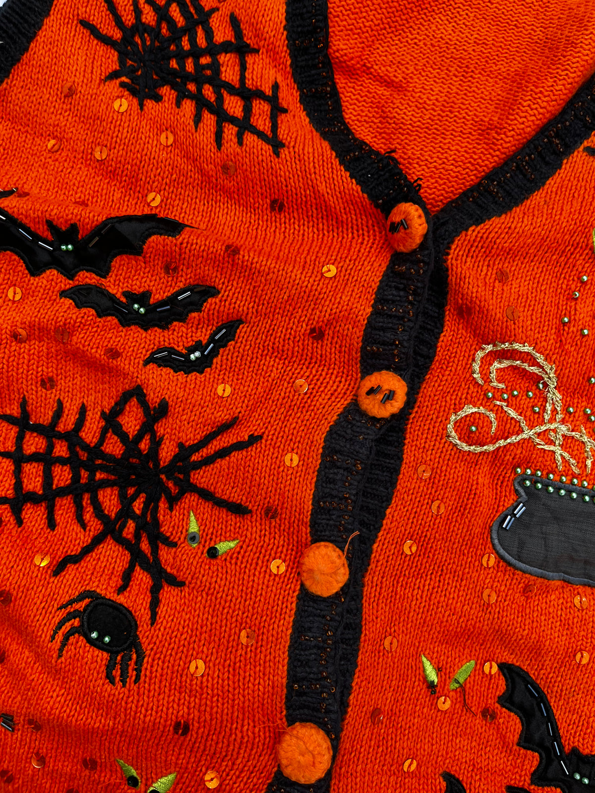 Cobwebs 1990s Halloween Sweater Vest L