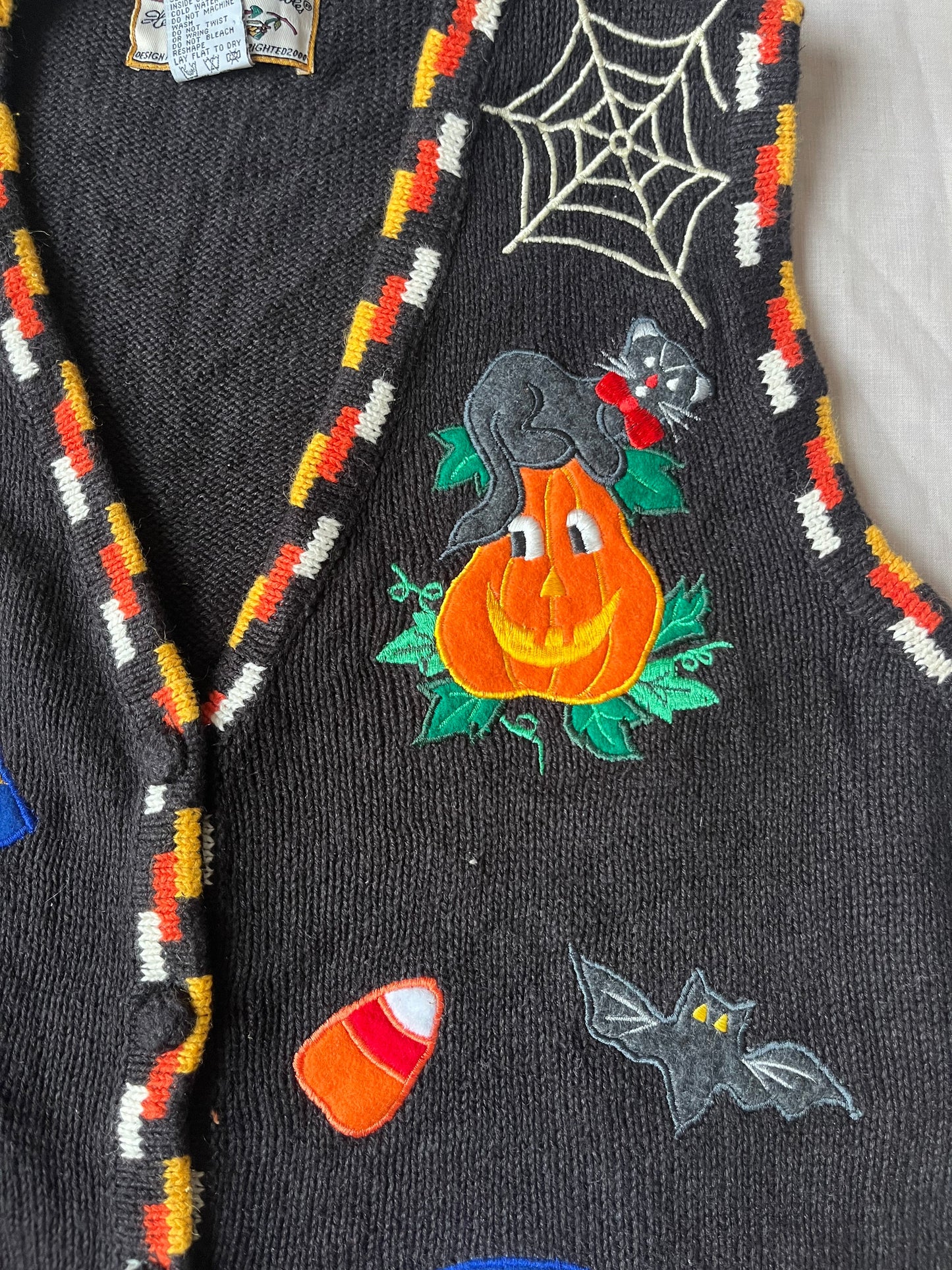 Boneyard 1990s Halloween Sweater Vest L