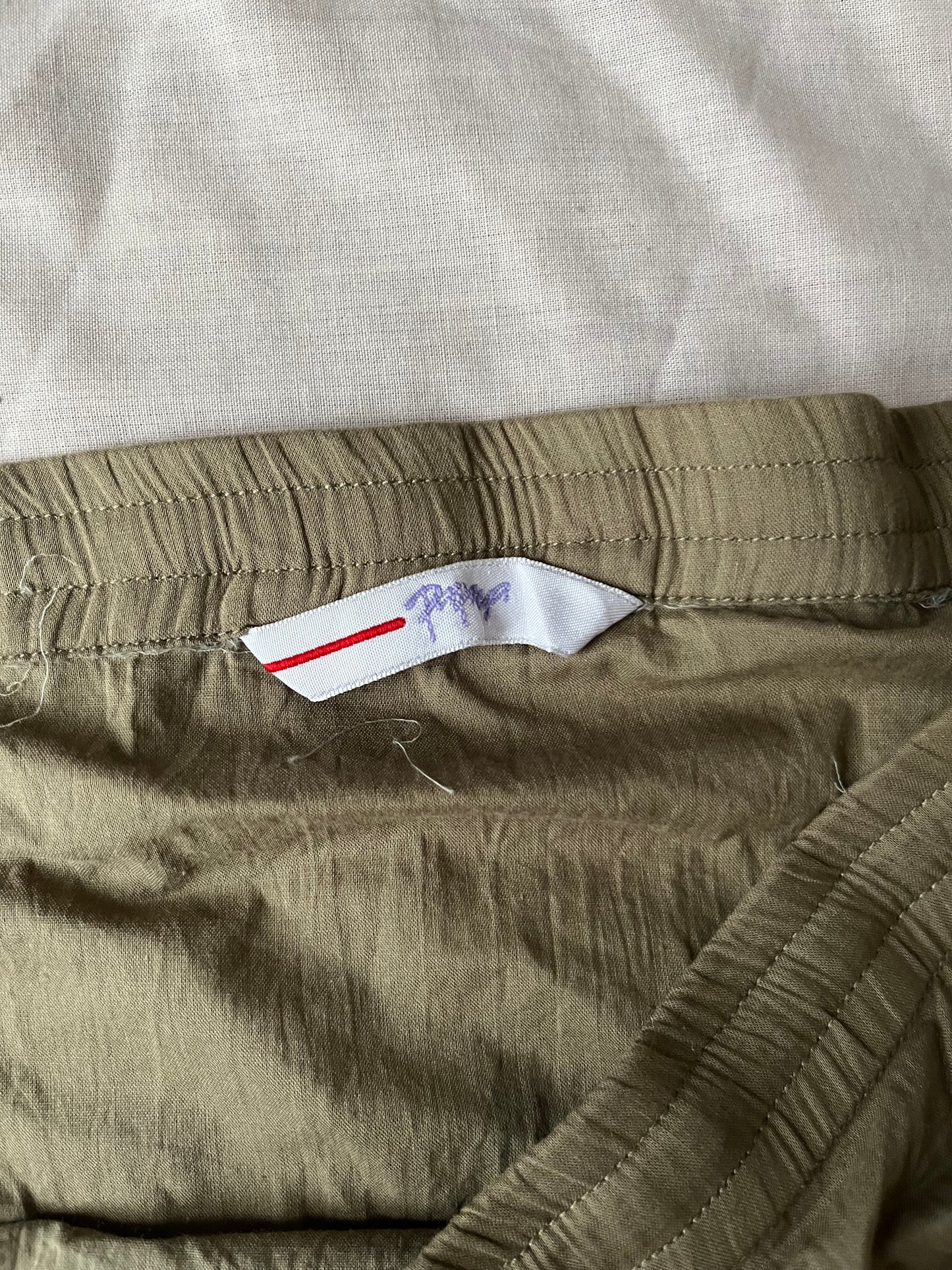 Khaki Green Tiered Skirt - UK 16