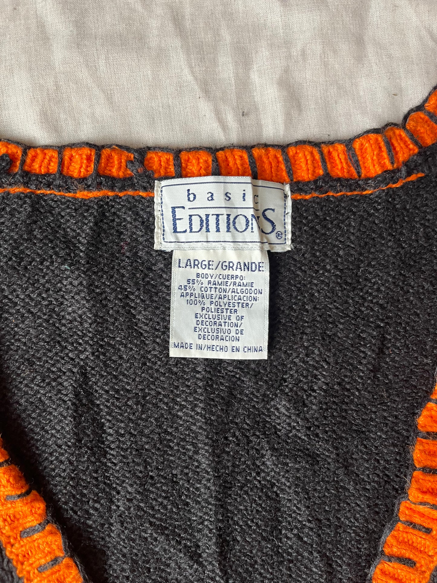 All Hallows 1990s Halloween Sweater Vest L