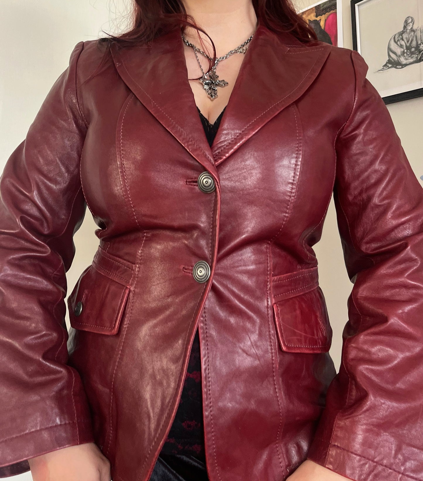 Garnet Leather Jacket UK 10-12