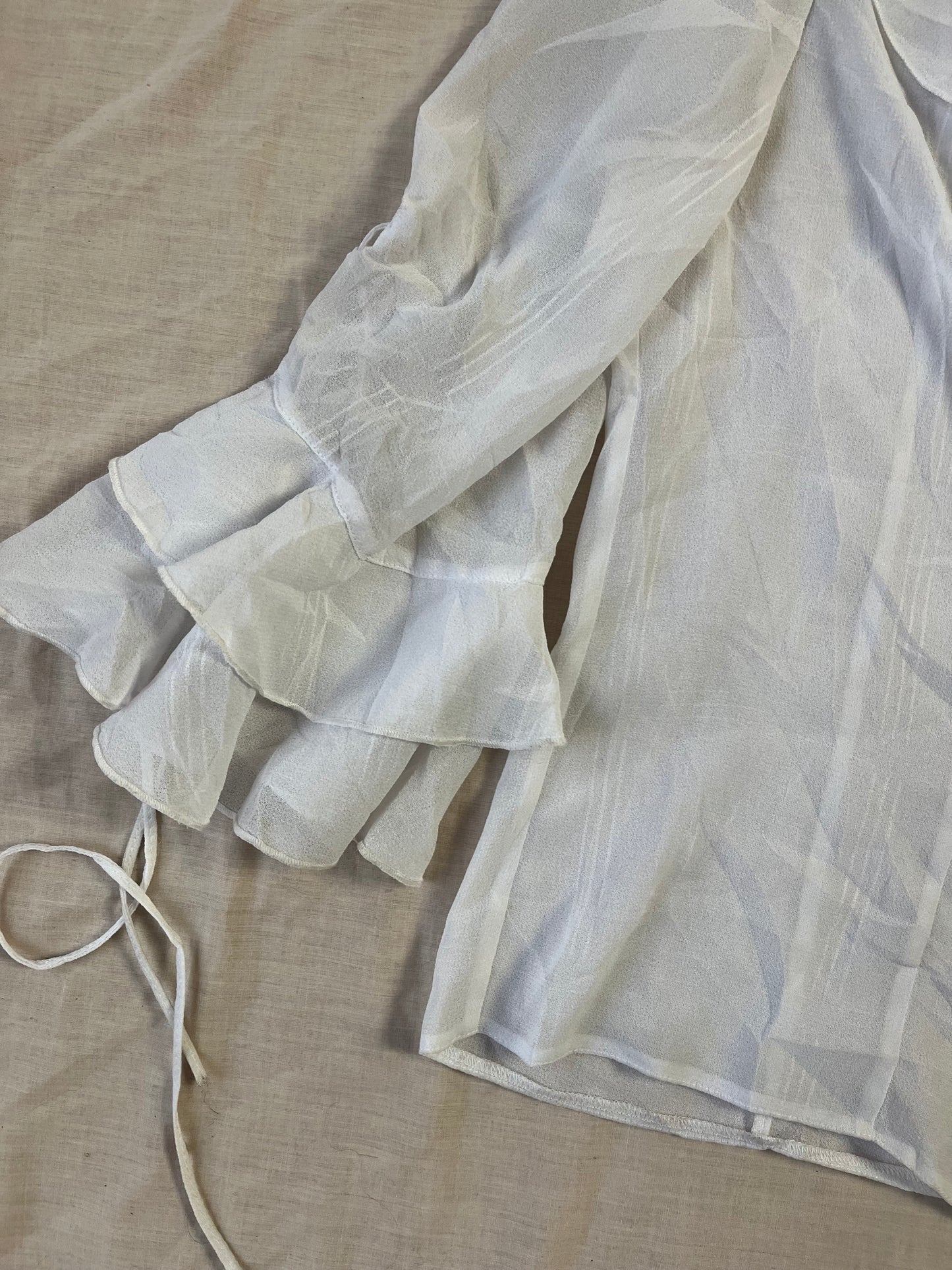 White Mesh Top UK 14