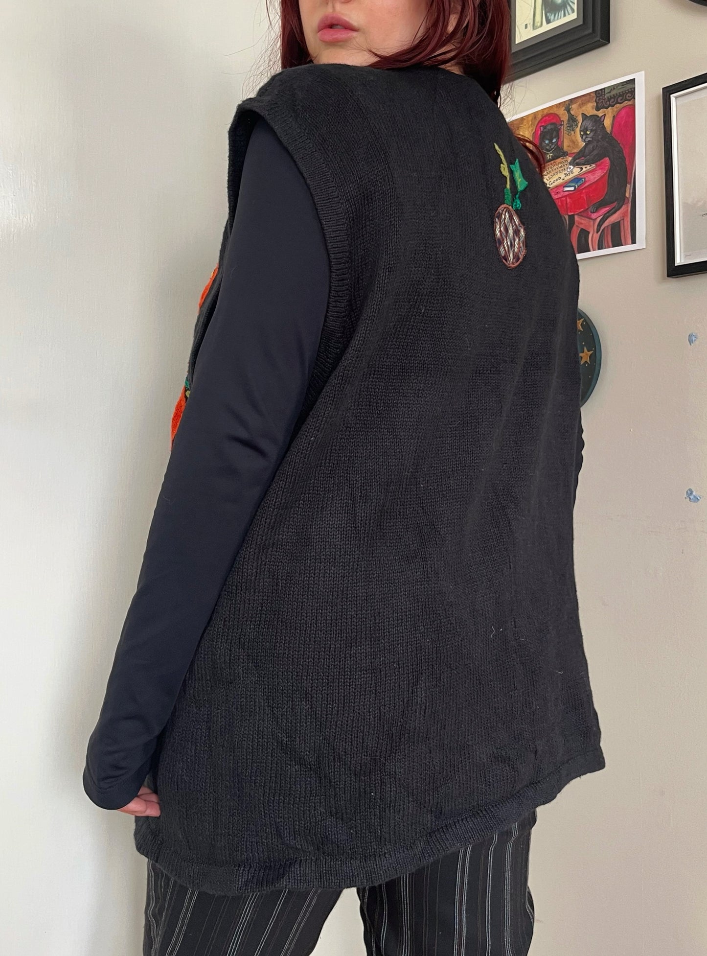 Pumpkin Patch 1990s Halloween Sweater Vest XXL