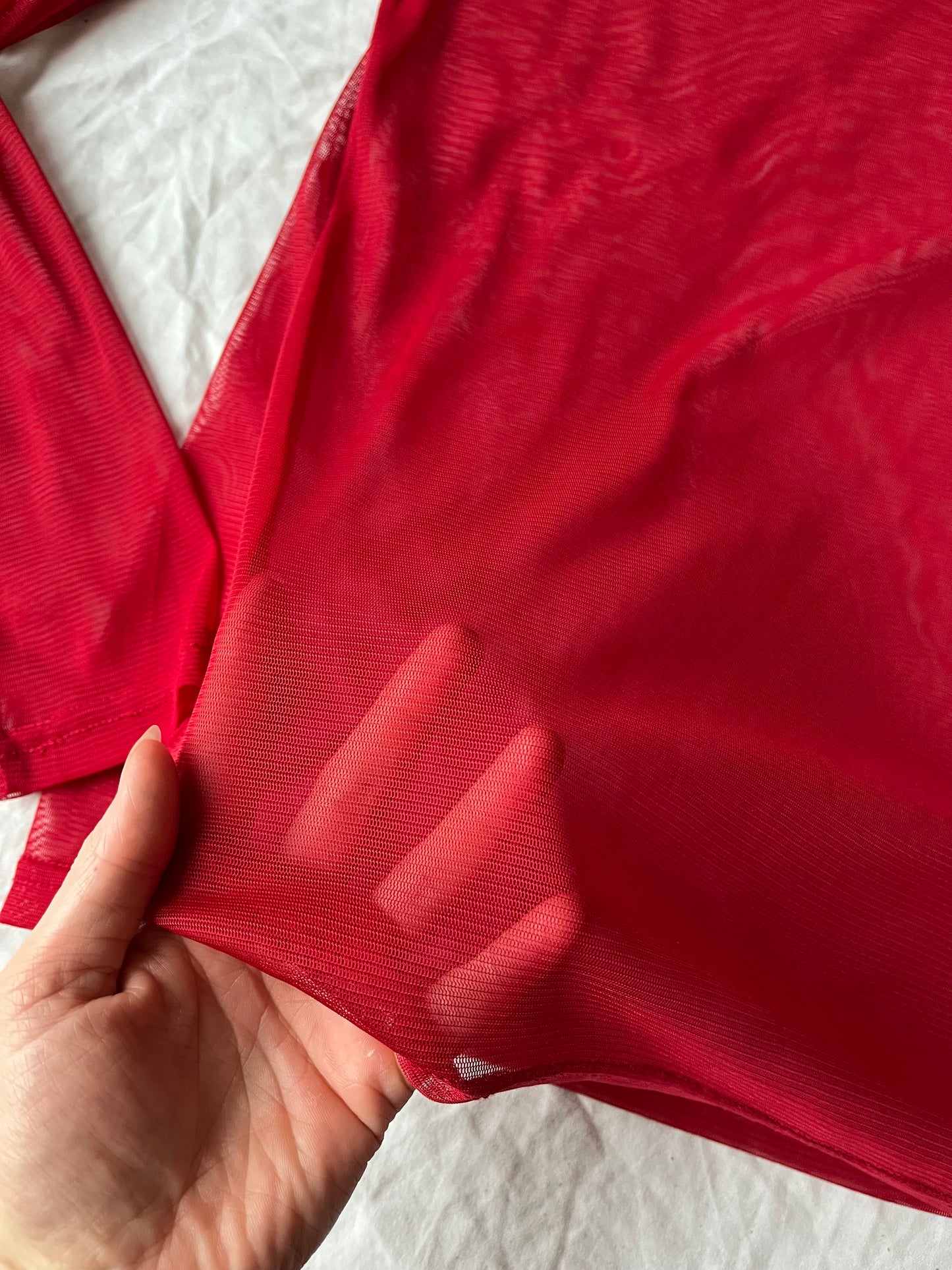 Red Mesh Top UK 12-14