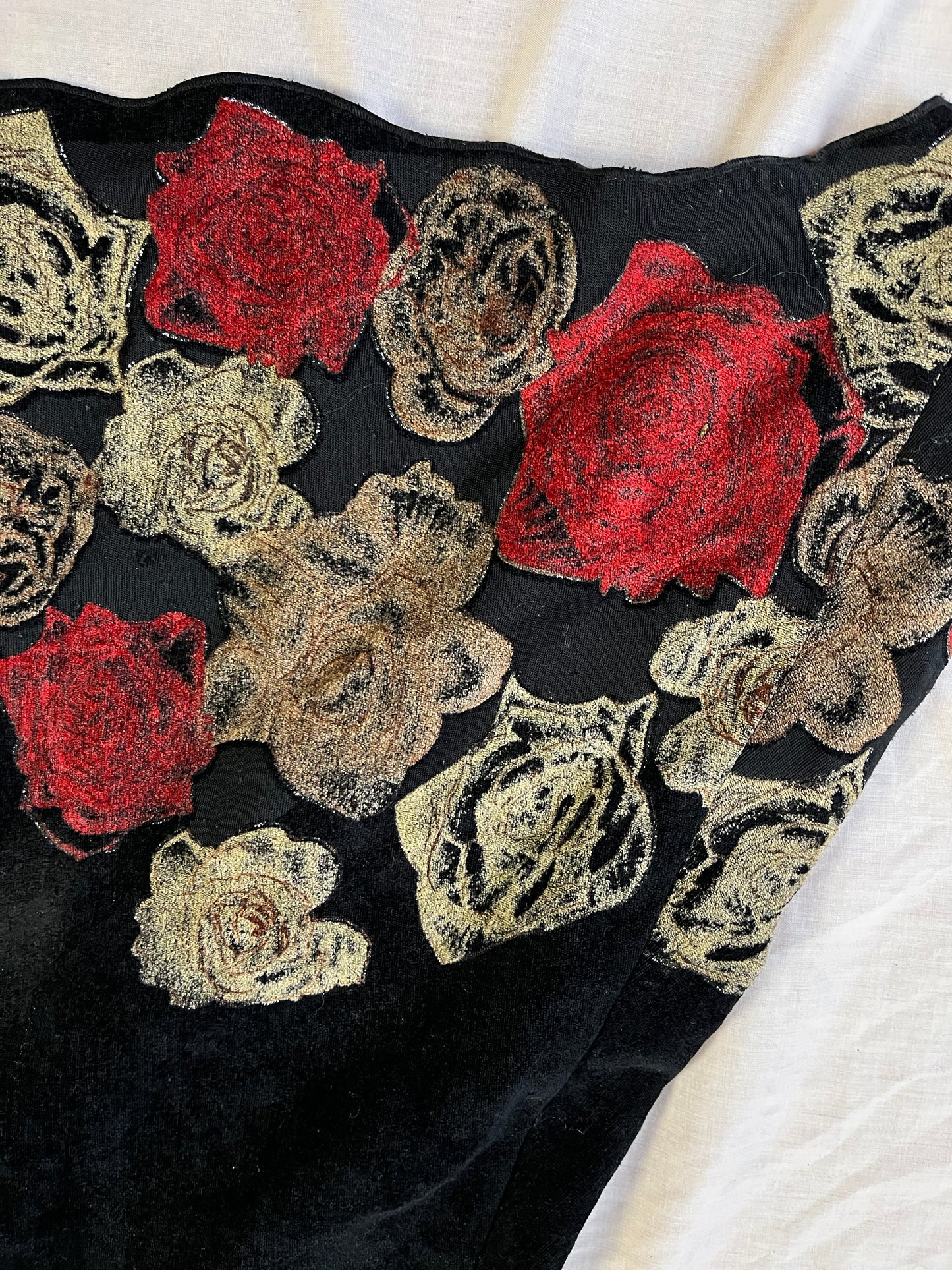 Floral Corduroy Skirt UK 16
