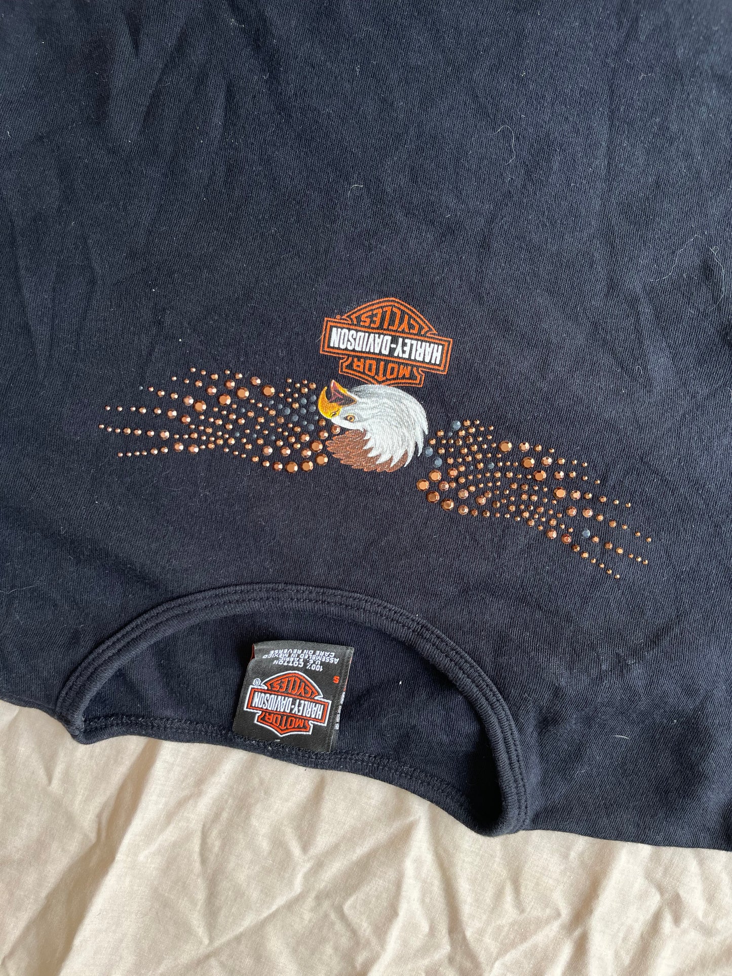 Y2K Harley Davidson Baby Tee UK 10-12