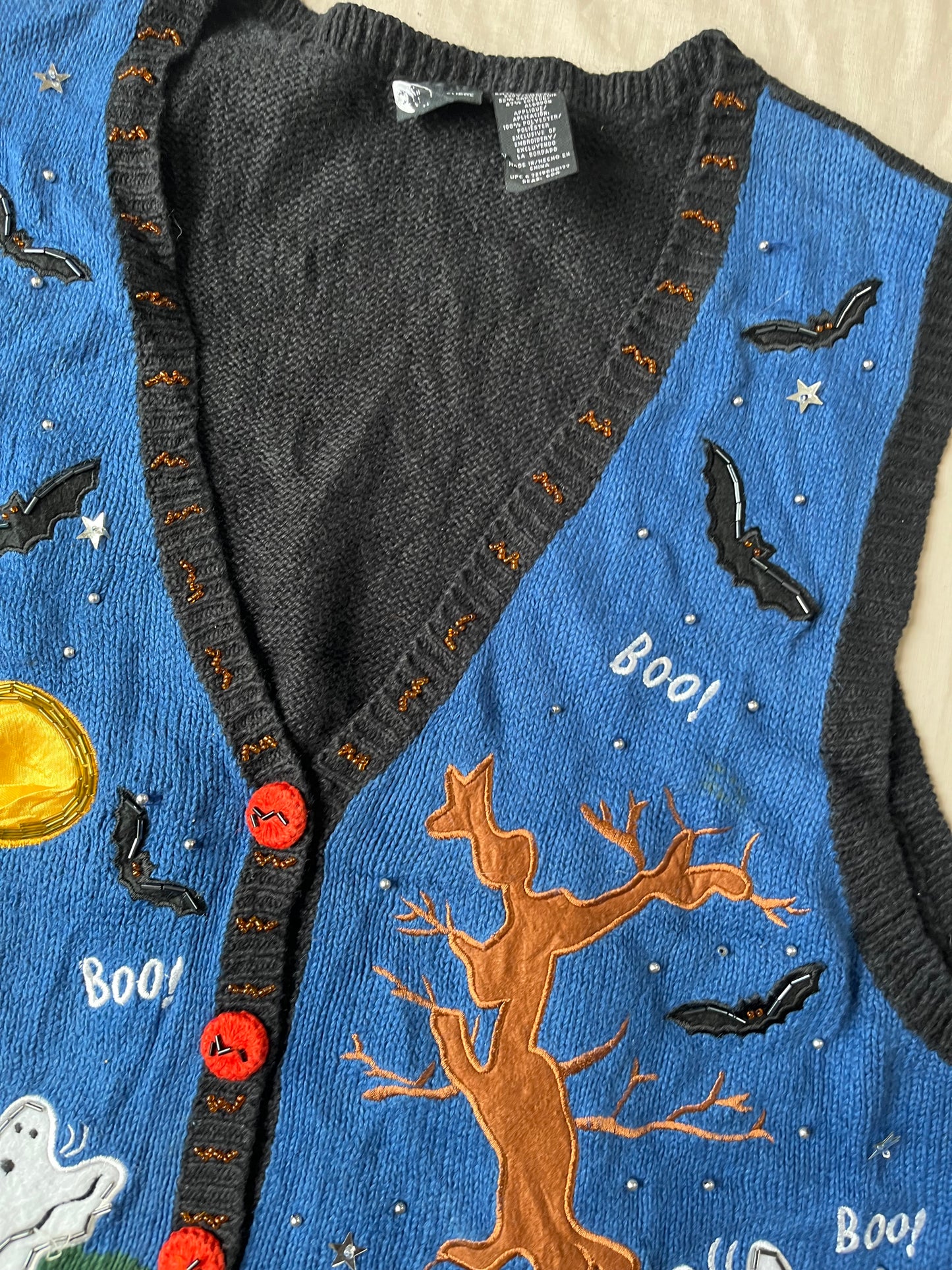 All Hallows 1990s Halloween Sweater Vest S/M