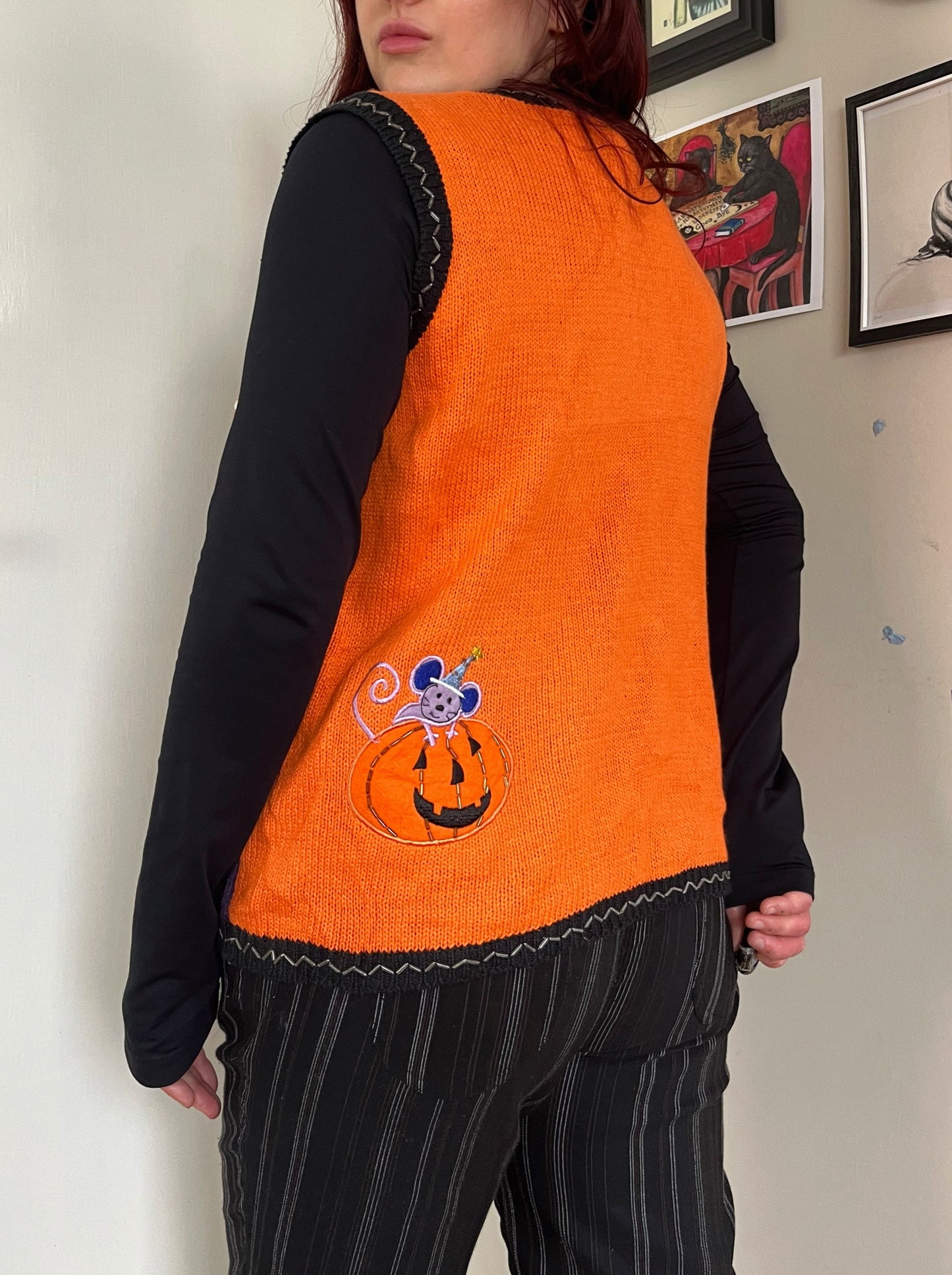 Tarot 1990s Halloween Sweater Vest M