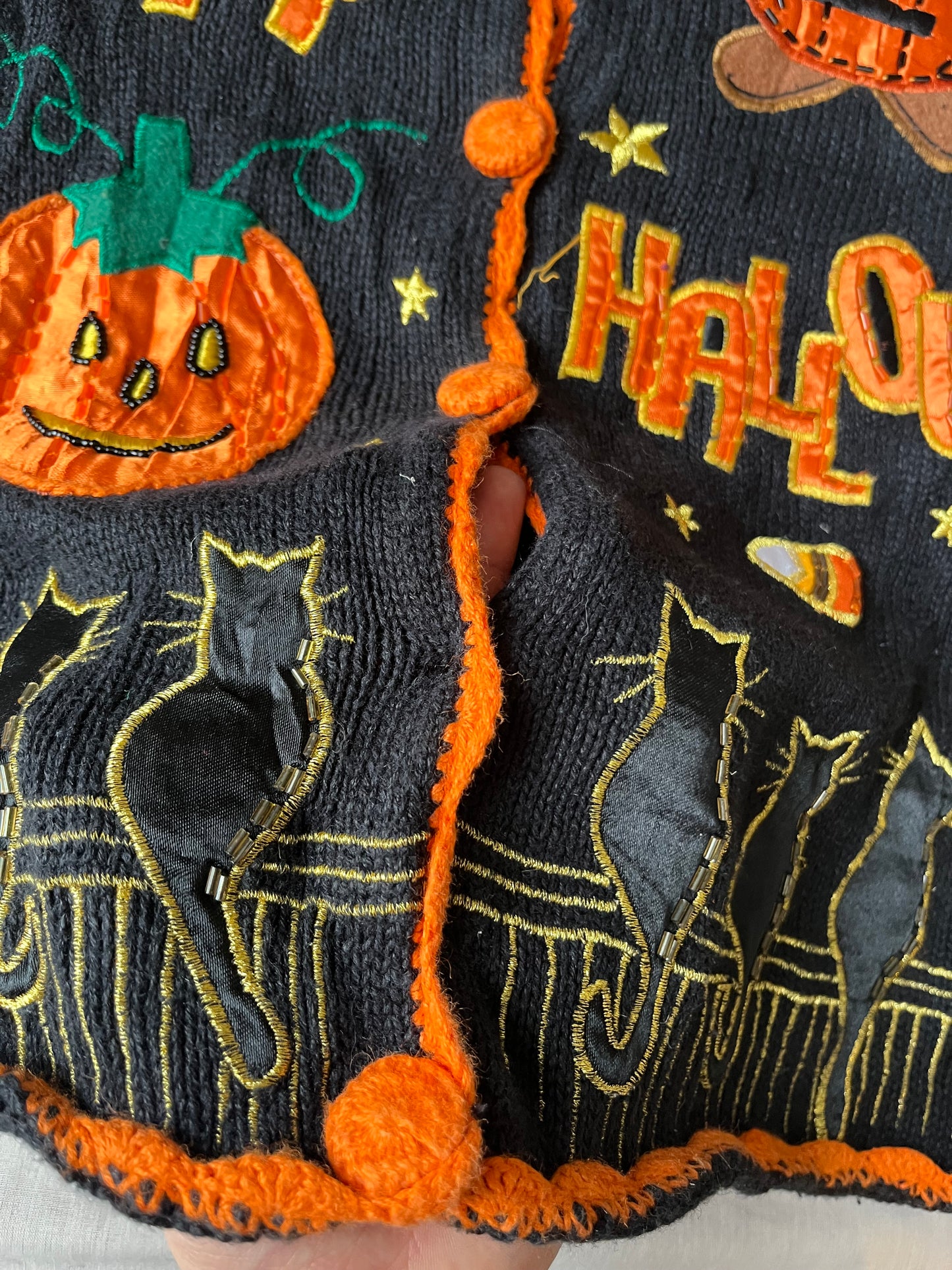 Happy Halloween 1990s Halloween Sweater Vest S