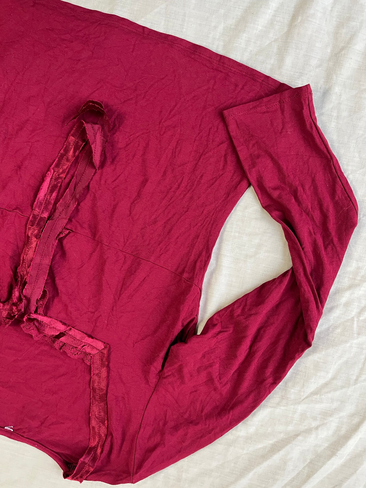 Square Neck Red Top UK 10