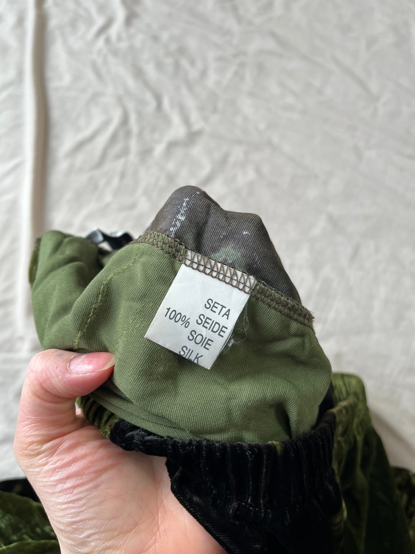 Green Velvet Skirt UK 8-12