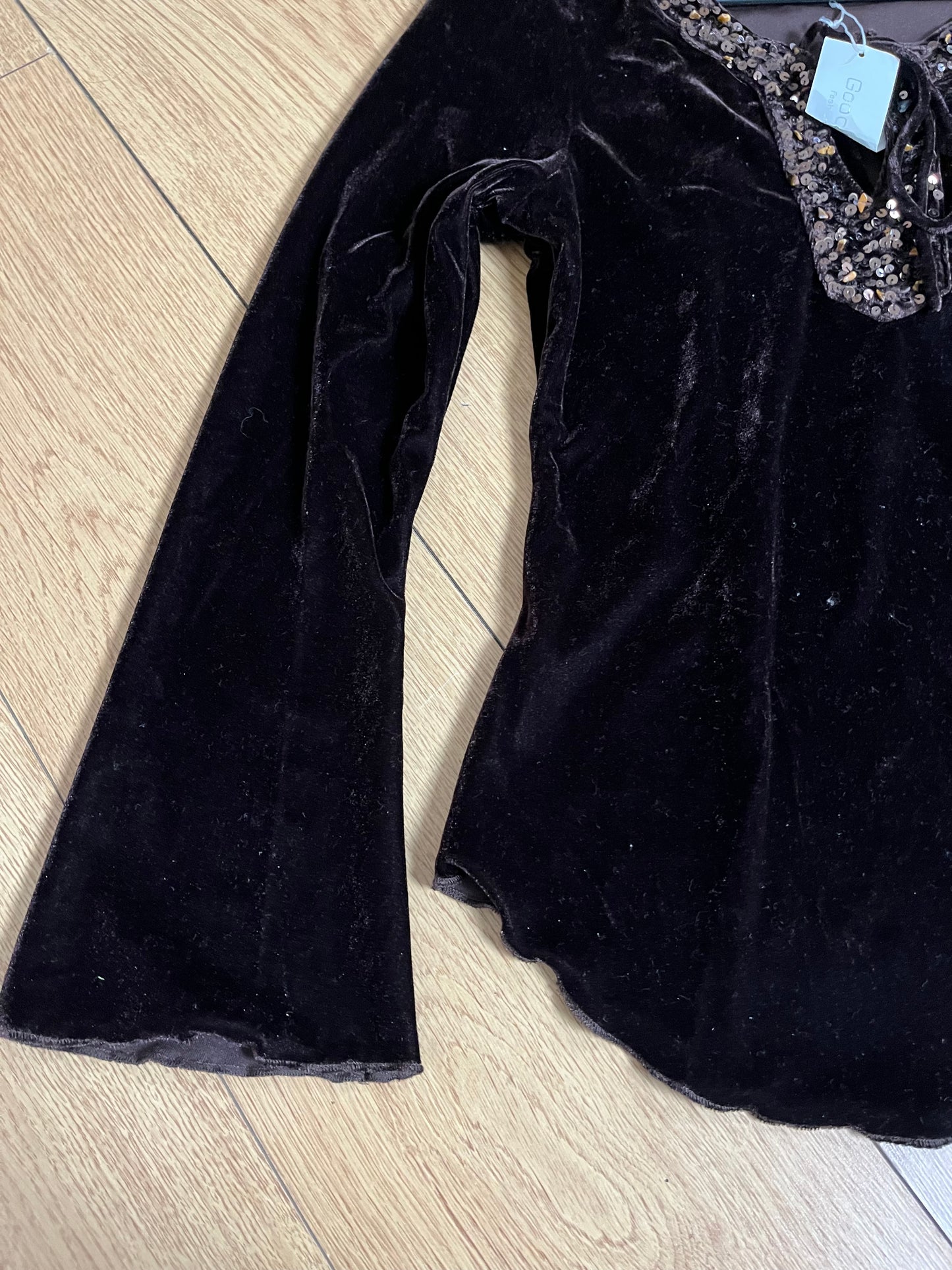 Brown Velvet Top UK 10-12