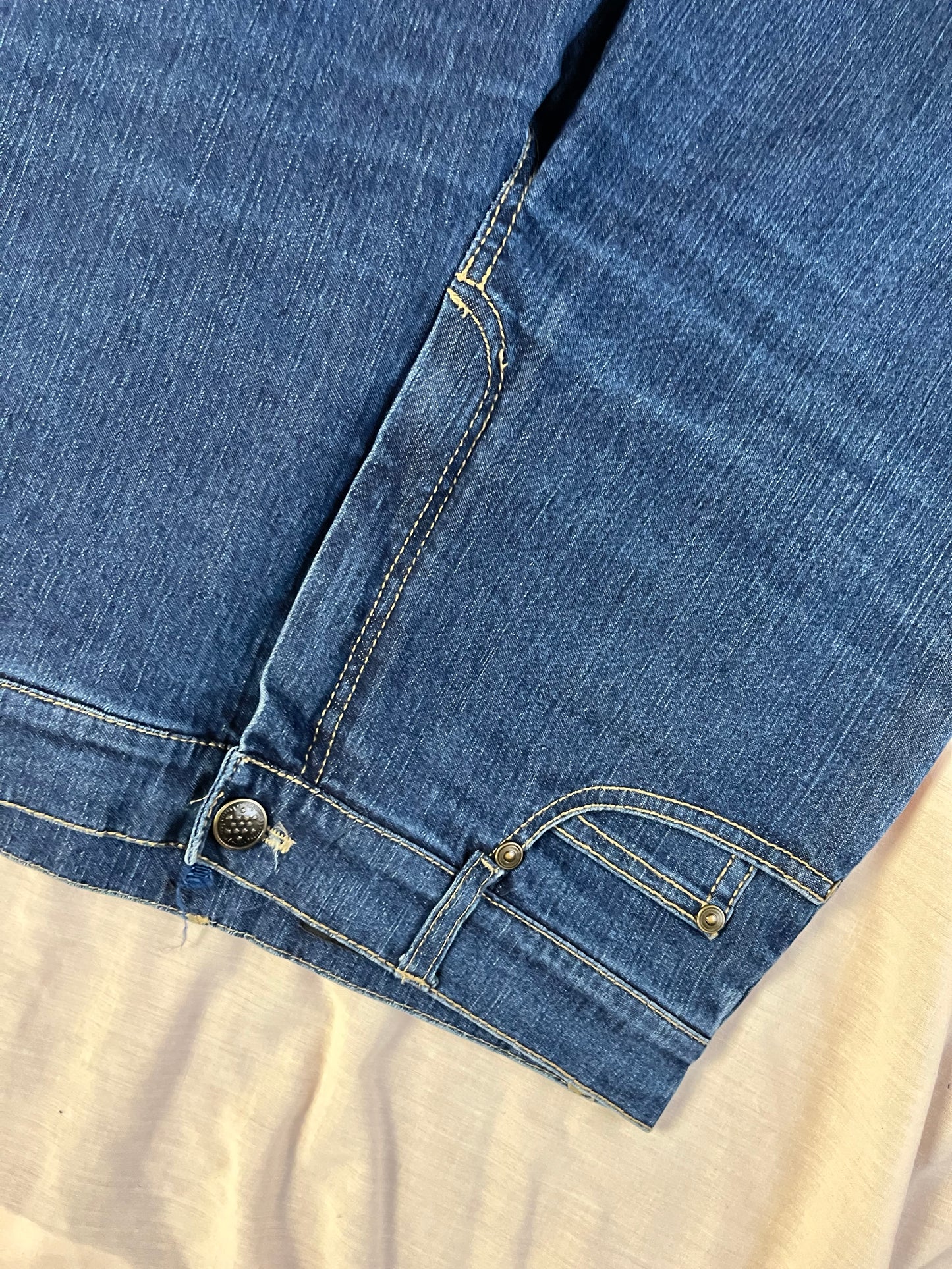 Flared Jeans With Lace Up Design - UK 8-10