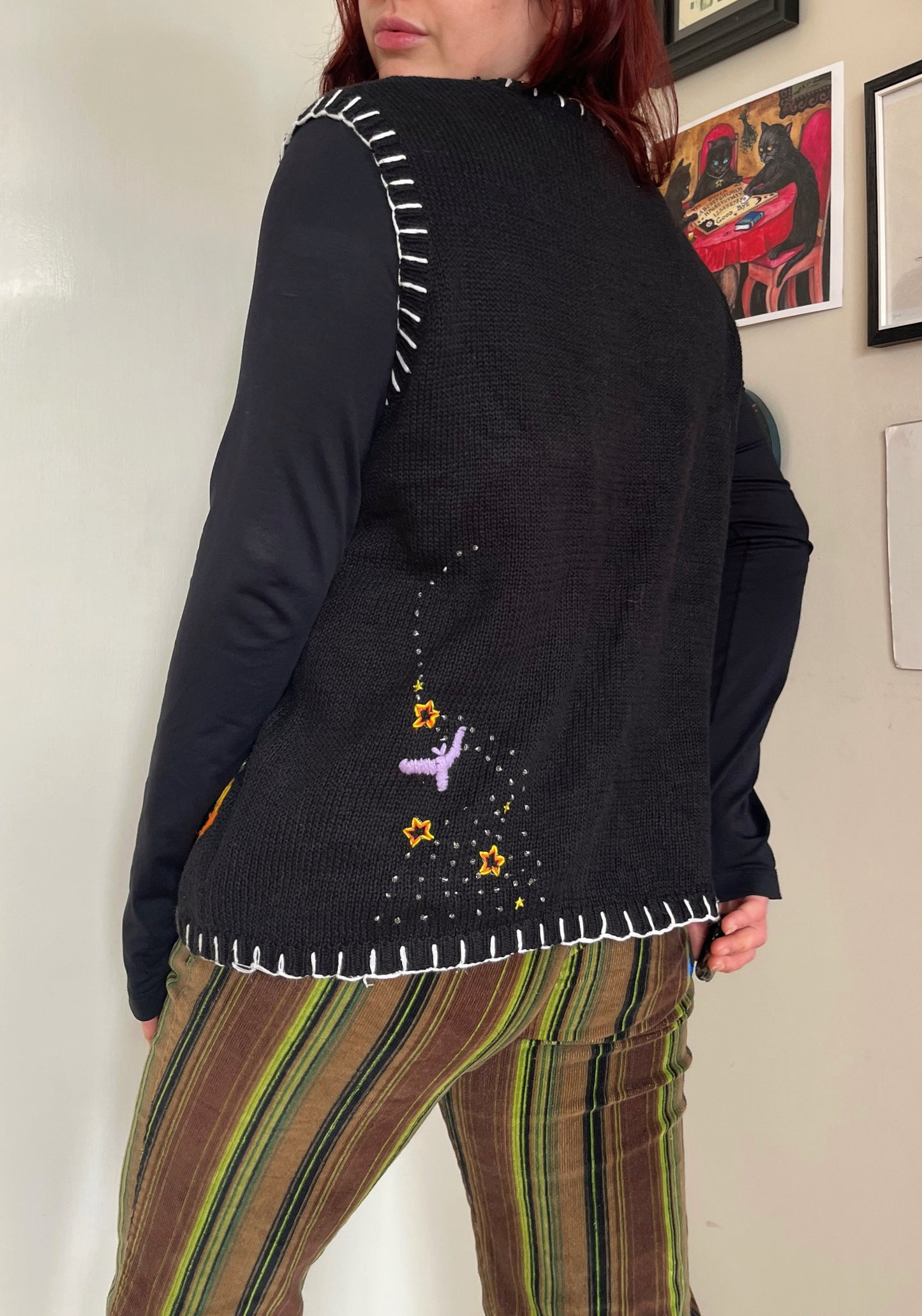 Spellbound 1990s Halloween Sweater Vest L