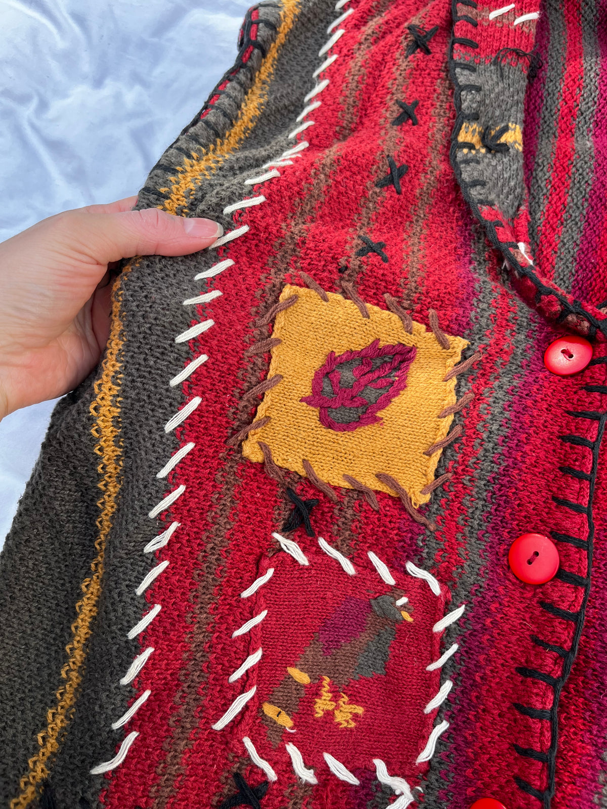 Boho Autumn Sweater Vest M