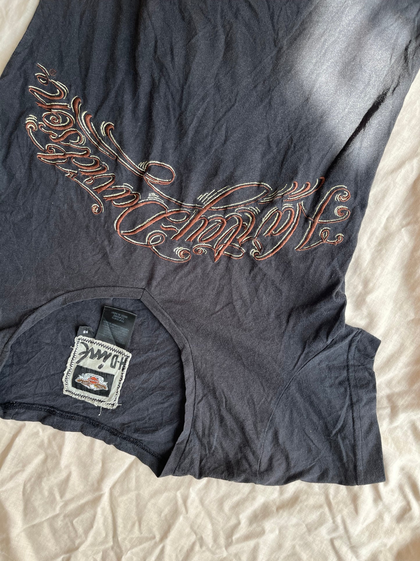 Y2K Harley Davidson Baby Tee UK 8-10