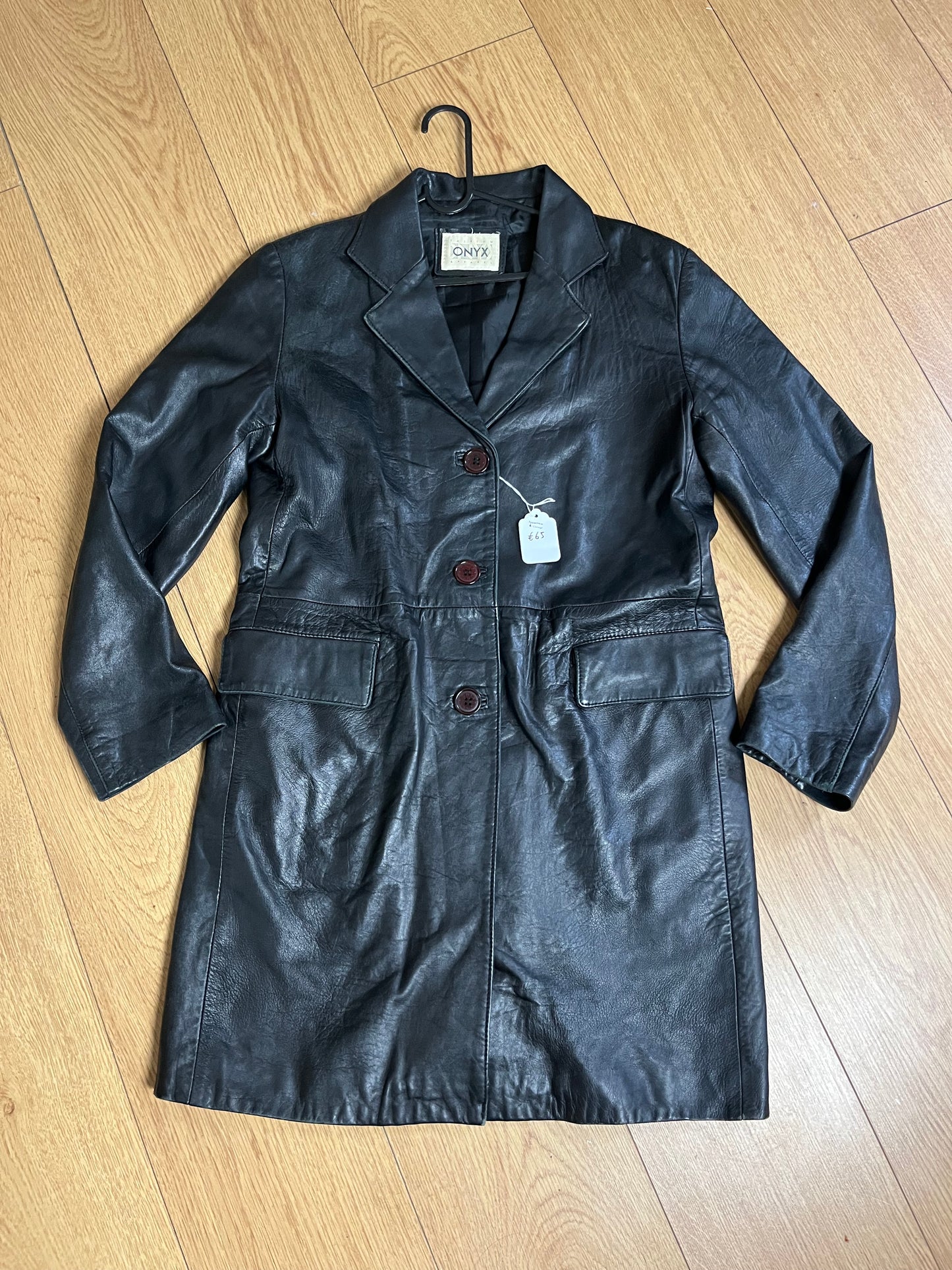 Black Leather Jacket UK 12