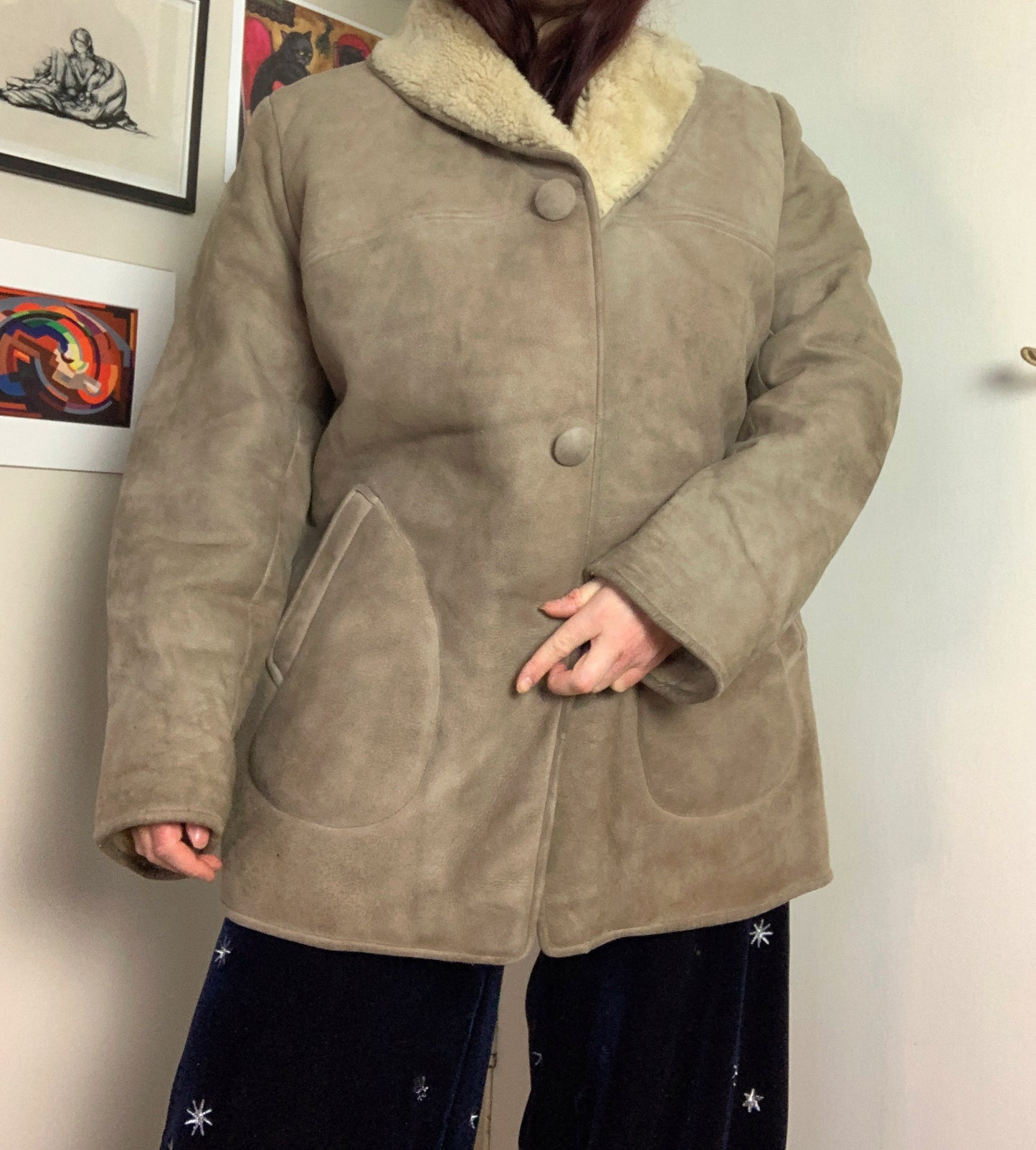 Leon 90s Shearling Coat UK 16-18/L
