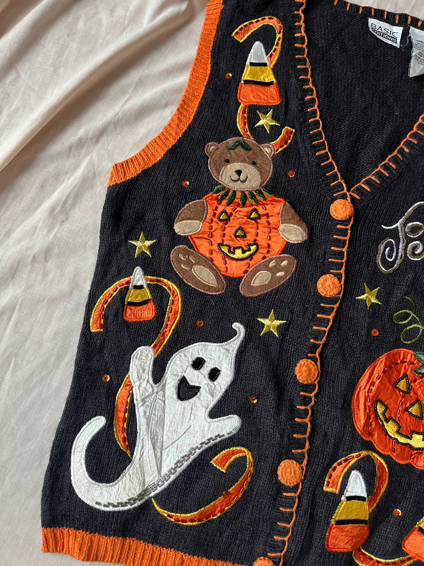 Hocus Pocus 1990s Halloween Sweater Vest M