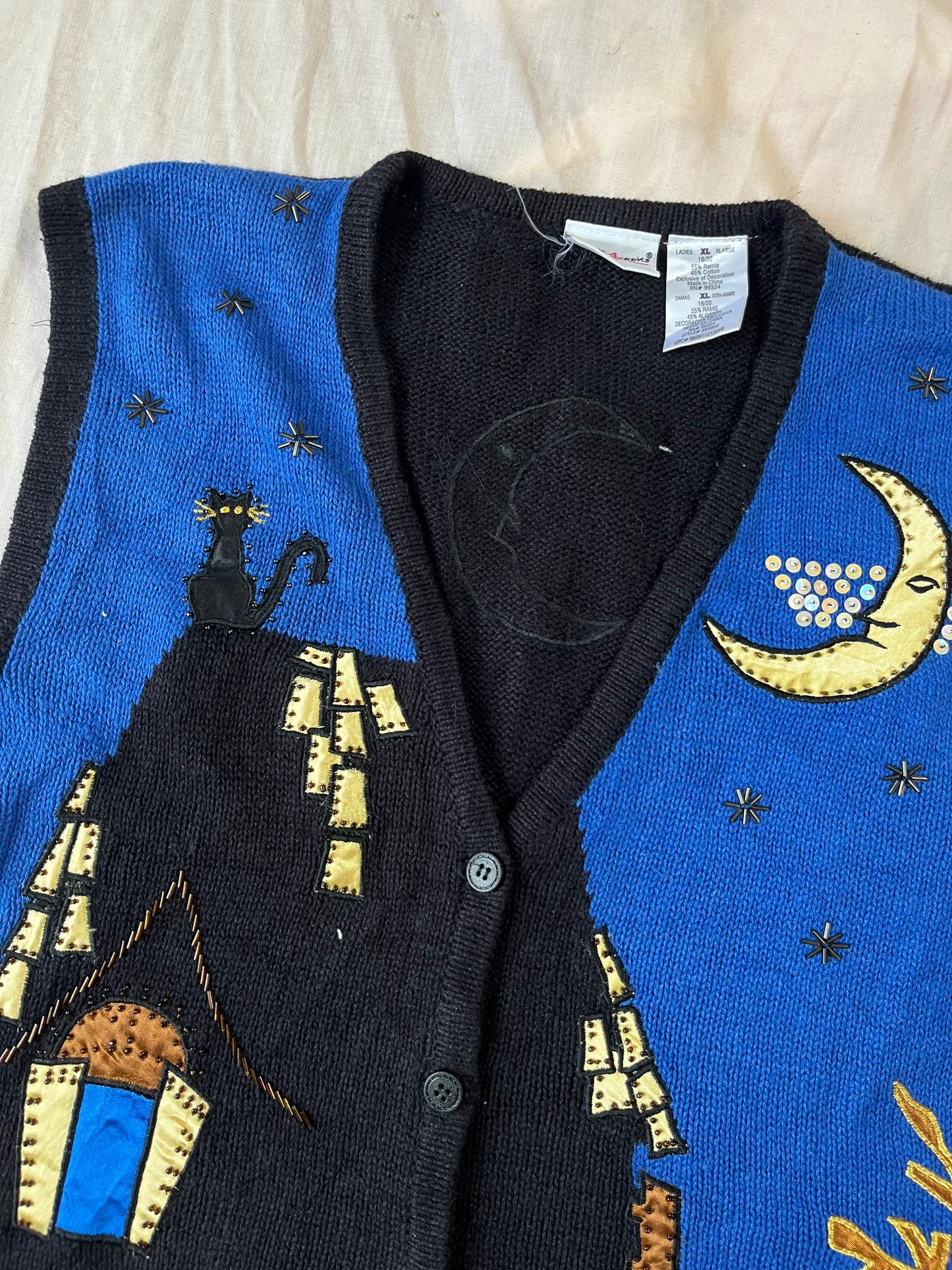 Haunted Mansion 1990s Halloween Sweater Vest L/XL