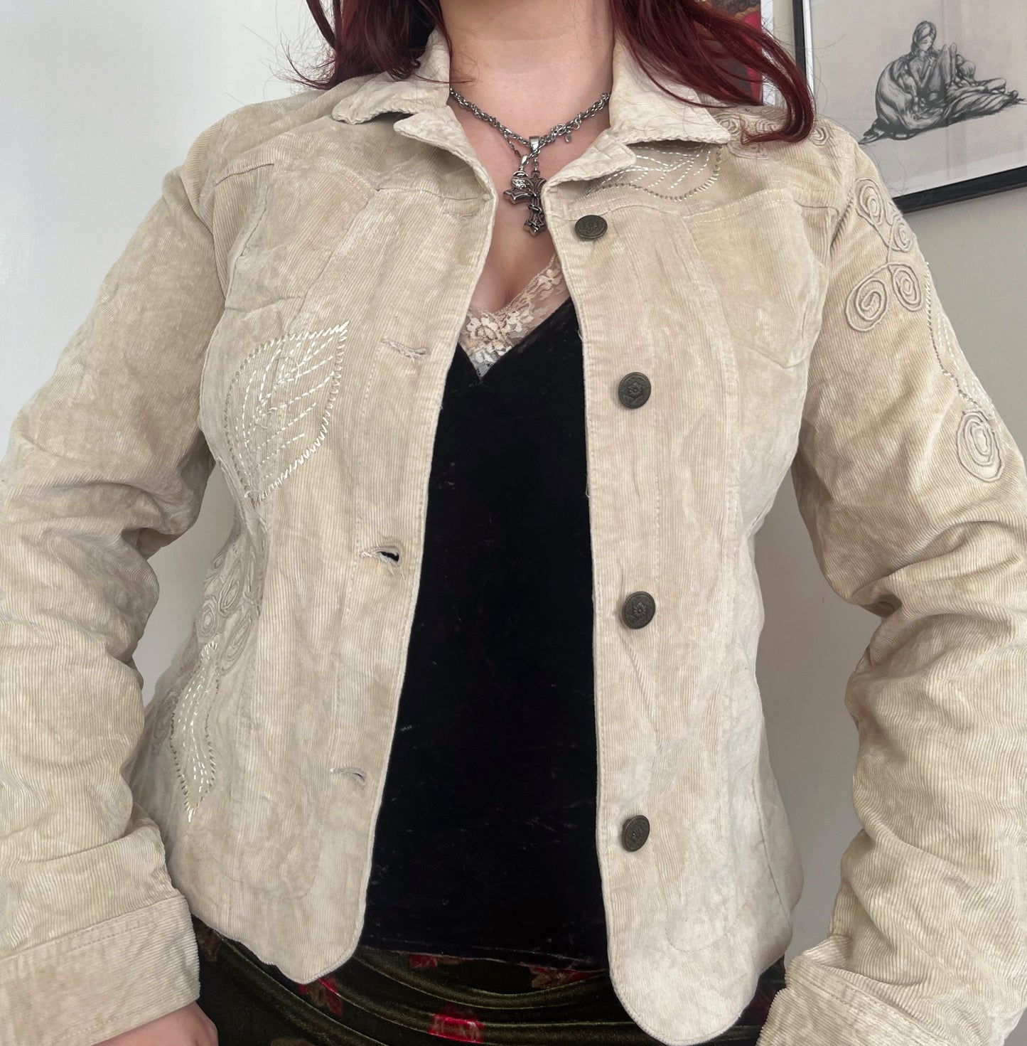 Sage Corduroy Jacket UK 12-14